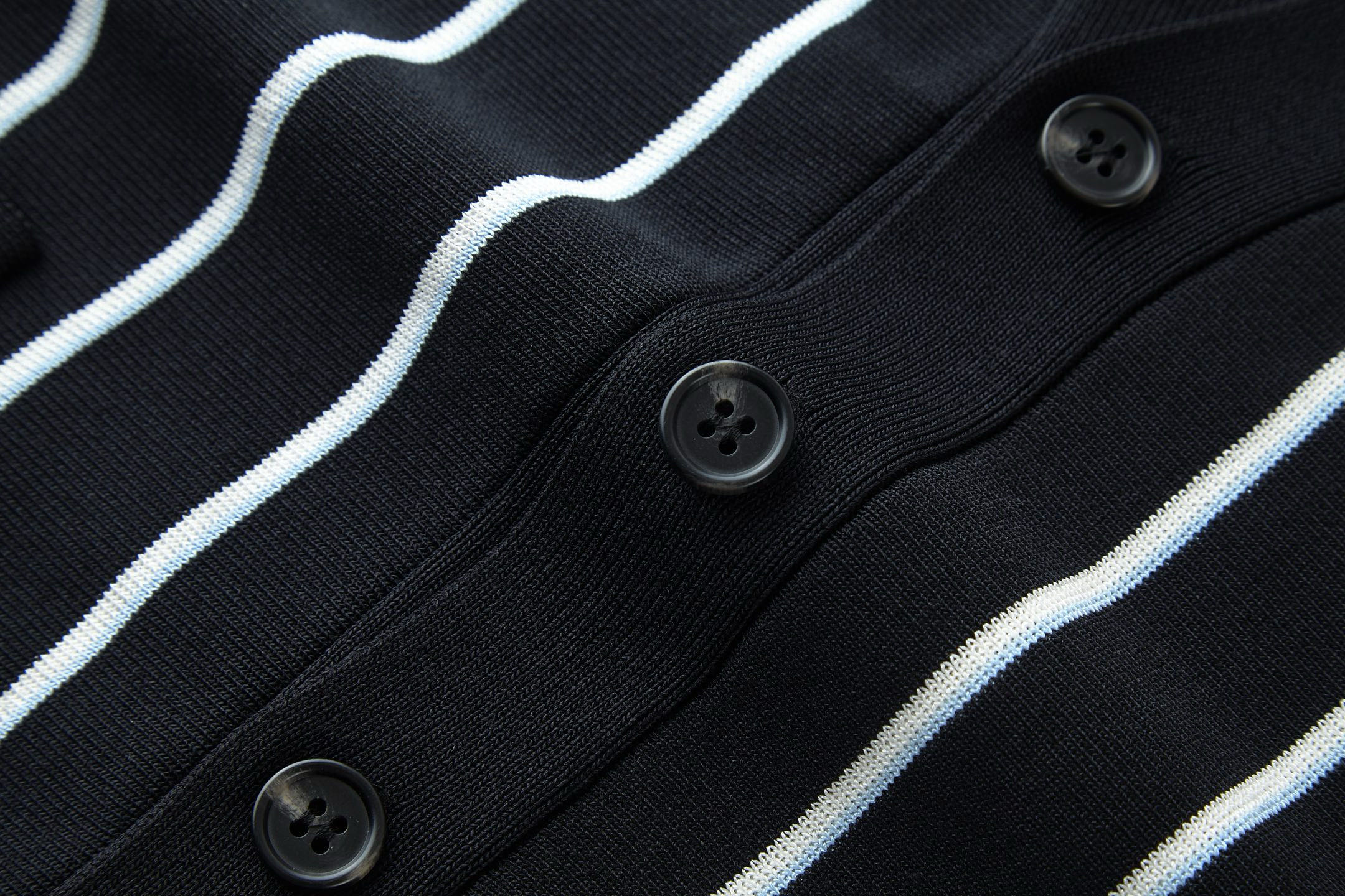 ]PRADA 普拉达 条纹刺绣logo徽标羊毛开衫 毛衣 长袖 外套 黑色 B0 UMG385-16EN-F0002-S-OOO