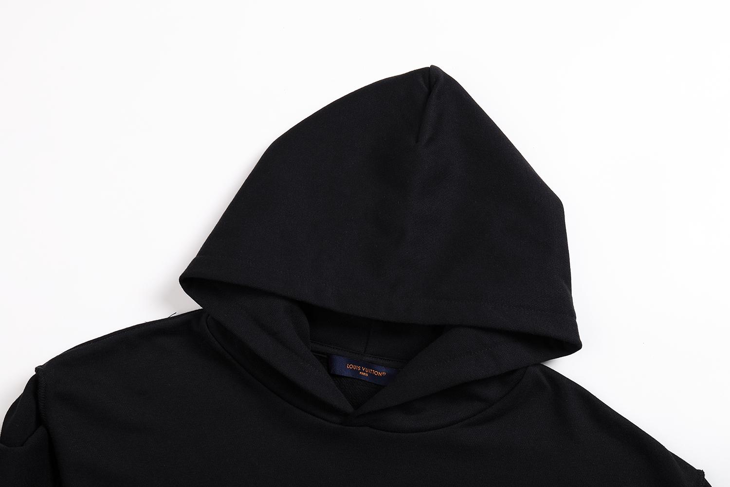 LOUIS VUITTON 路易威登 LV 纯色贴标连帽卫衣 外套 长袖 白色 黑色 A5