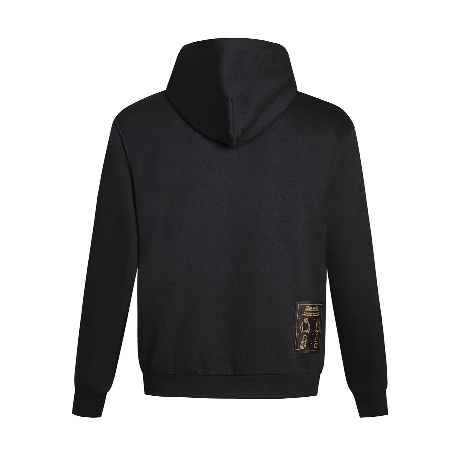 LOUIS VUITTON 路易威登 LV 纯色贴标连帽卫衣 外套 长袖 白色 黑色 A5