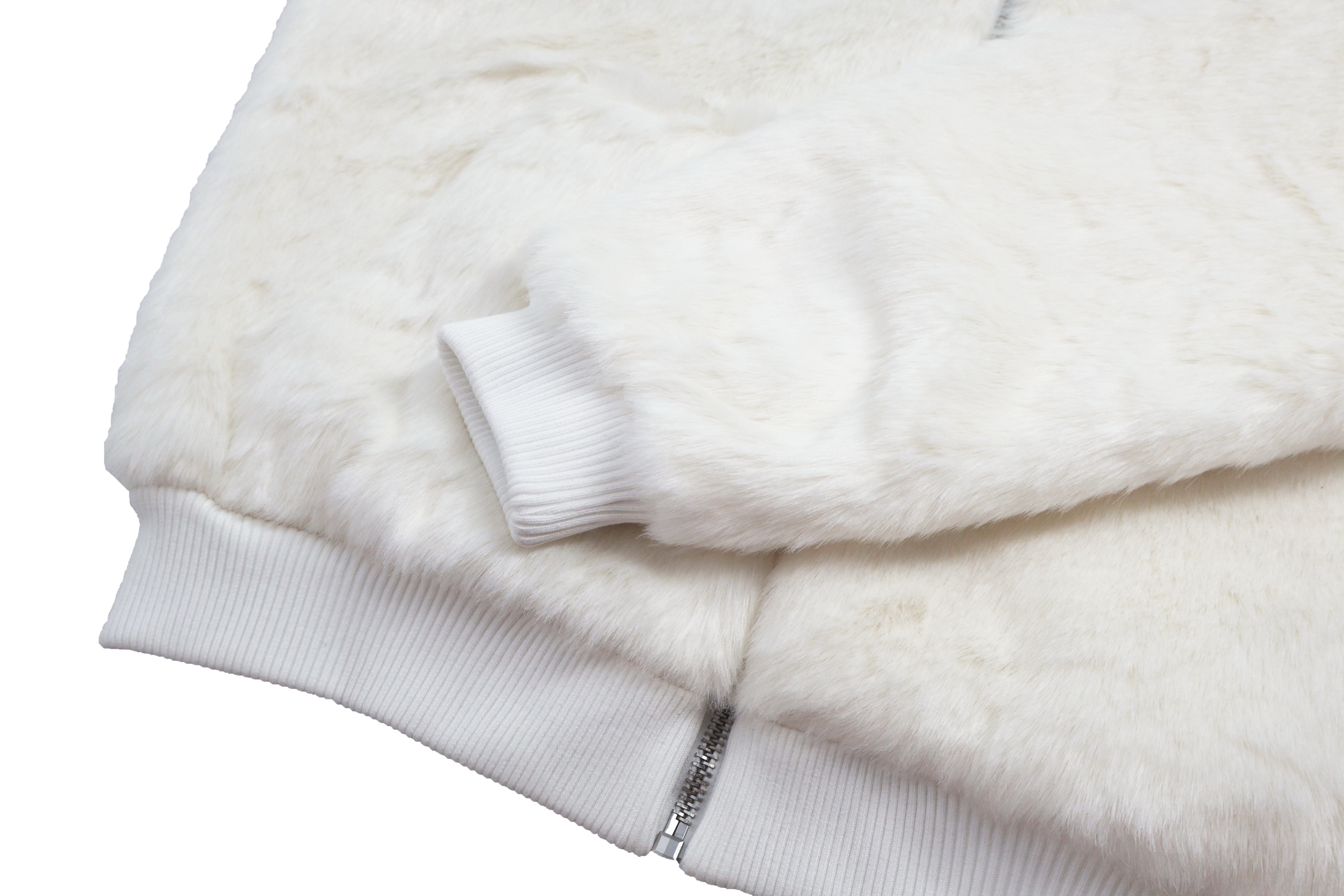 LOUIS VUITTON 路易威登 字母logo水貂毛皮草拉链连帽外套 夹克 长袖 白色 C0