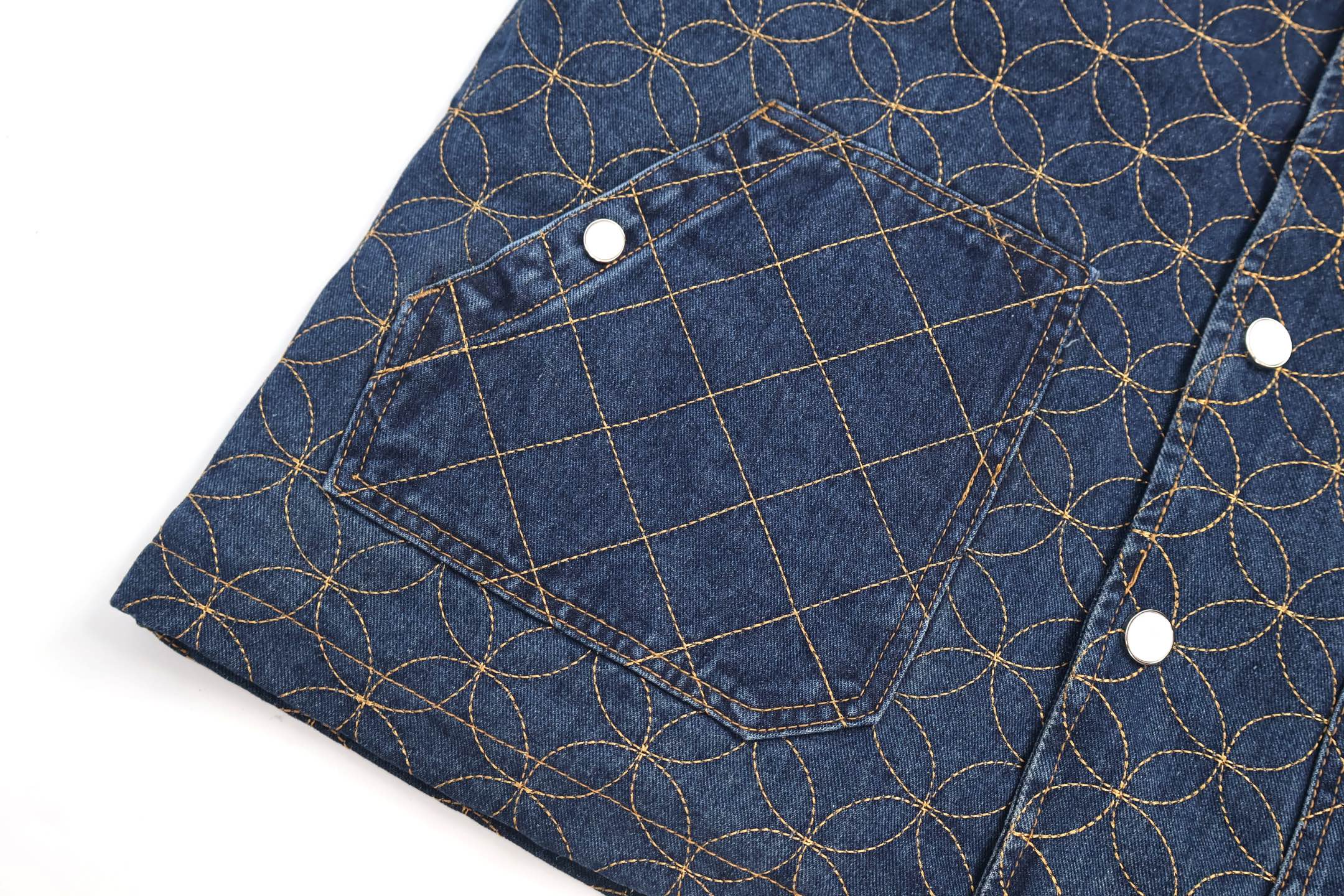 LOUIS VUITTON 路易威登 Nigo联名款 靴线绣花牛仔外套 夹克 长袖 蓝色 C0 1AILM2