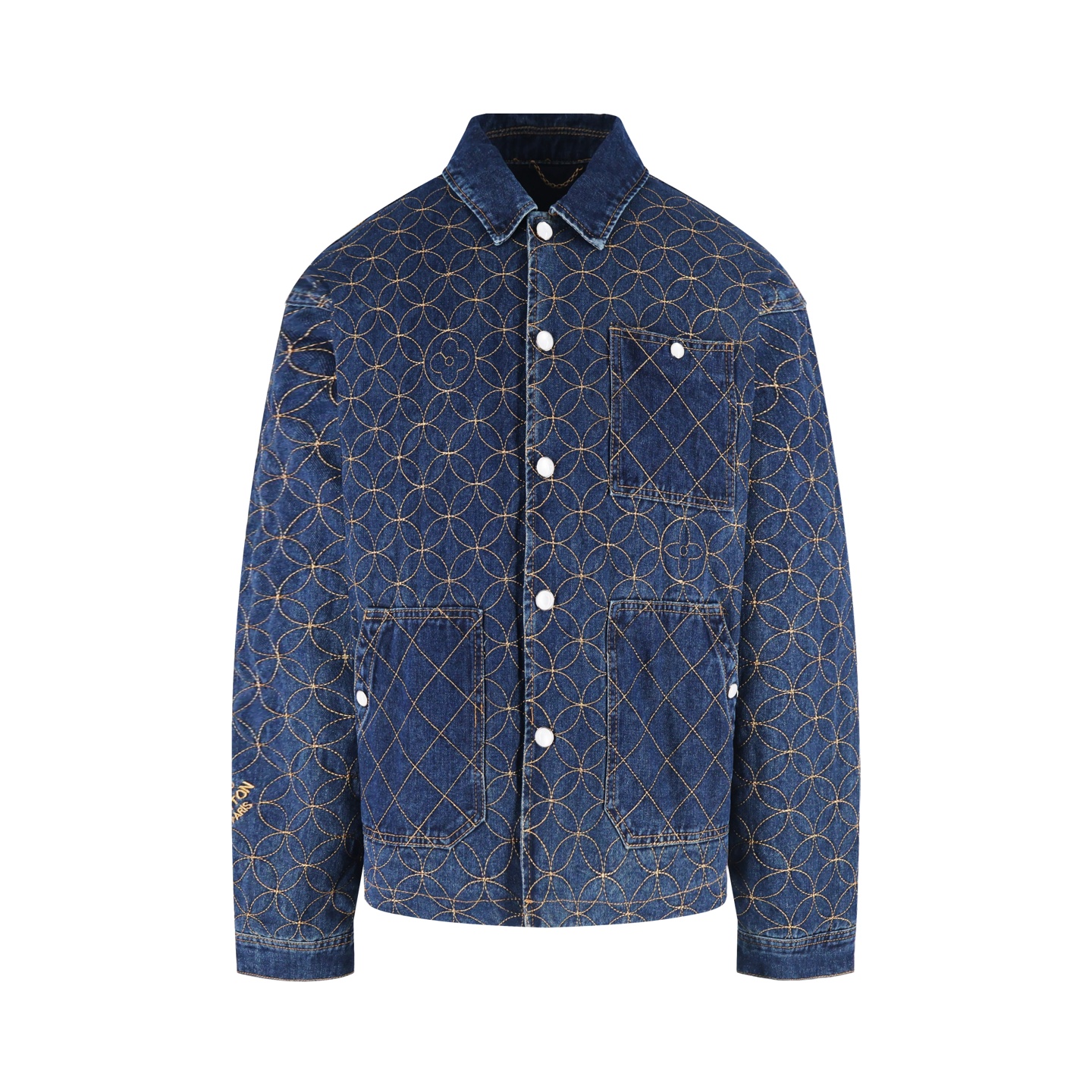 LOUIS VUITTON 路易威登 Nigo联名款 靴线绣花牛仔外套 夹克 长袖 蓝色 C0 1AILM2