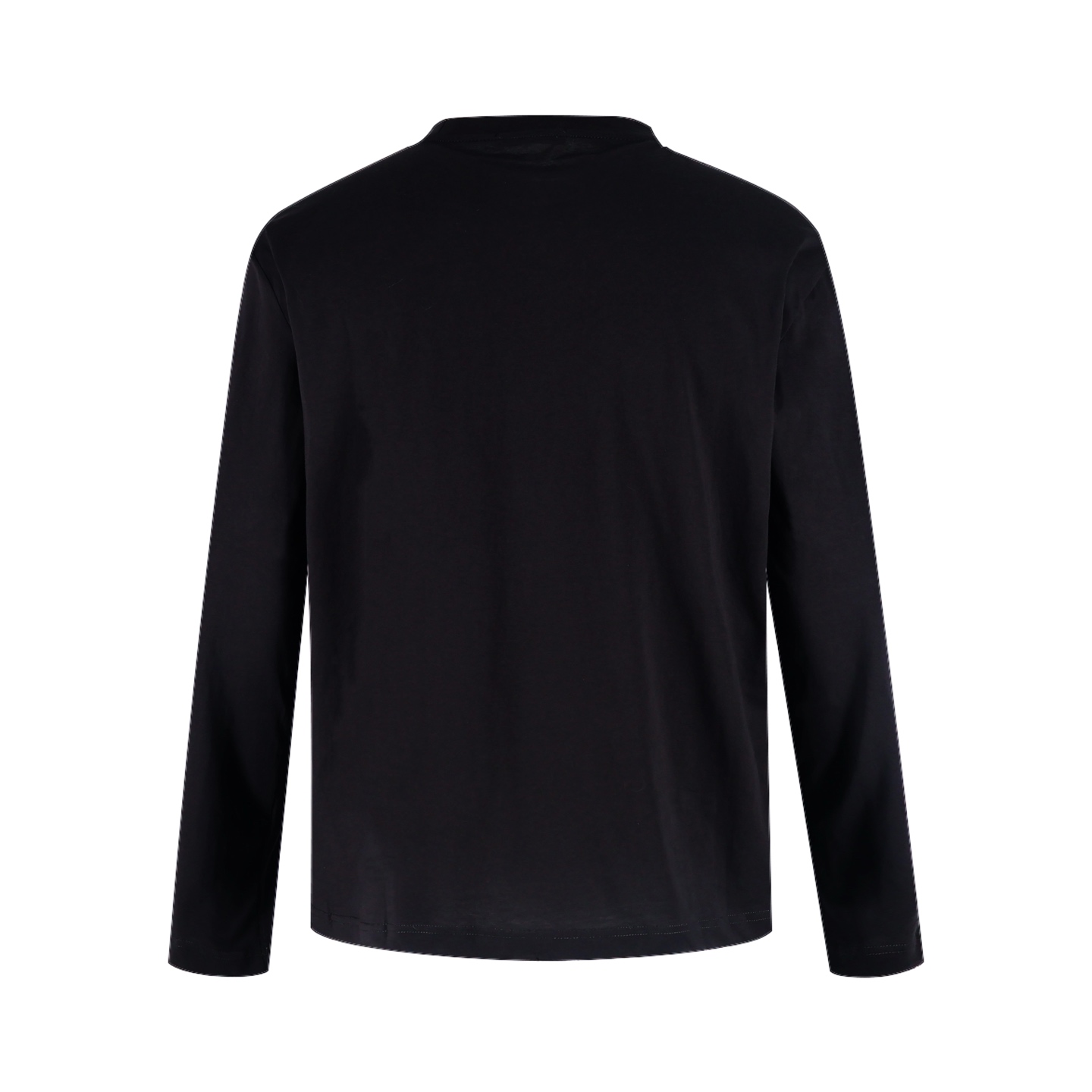 PRADA 普拉达 纯色贴标圆领T恤 打底衫 长袖 黑色 A5 