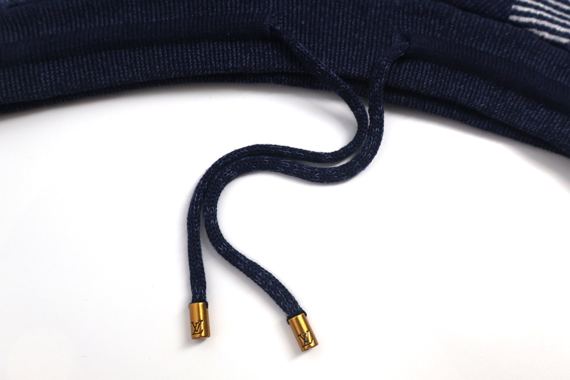 LOUIS VUITTON 路易威登 LV Nigo联名款 棋盘格拼接字母logo毛织松紧腰抽绳短裤 休闲裤 裤子 蓝色 A5 1AIMC2