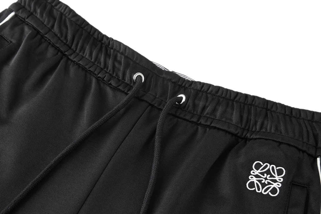 Loewe 罗意威 刺绣字母logo松紧腰休闲运动裤 长裤 裤子 黑色 B0 HSM1Y04X07-1100