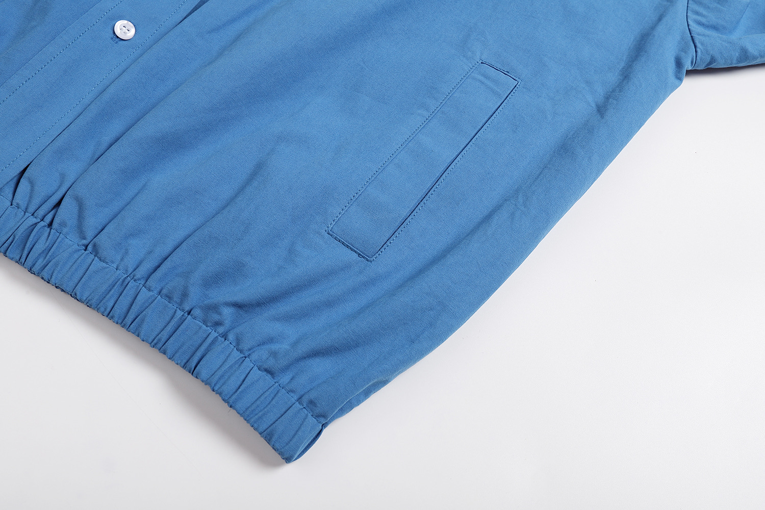 MIU MIU 缪缪 纯色刺绣logo徽标翻领夹克 外套 长袖 蓝色 B0 ML1263-1BMS-F0237-S-OOO