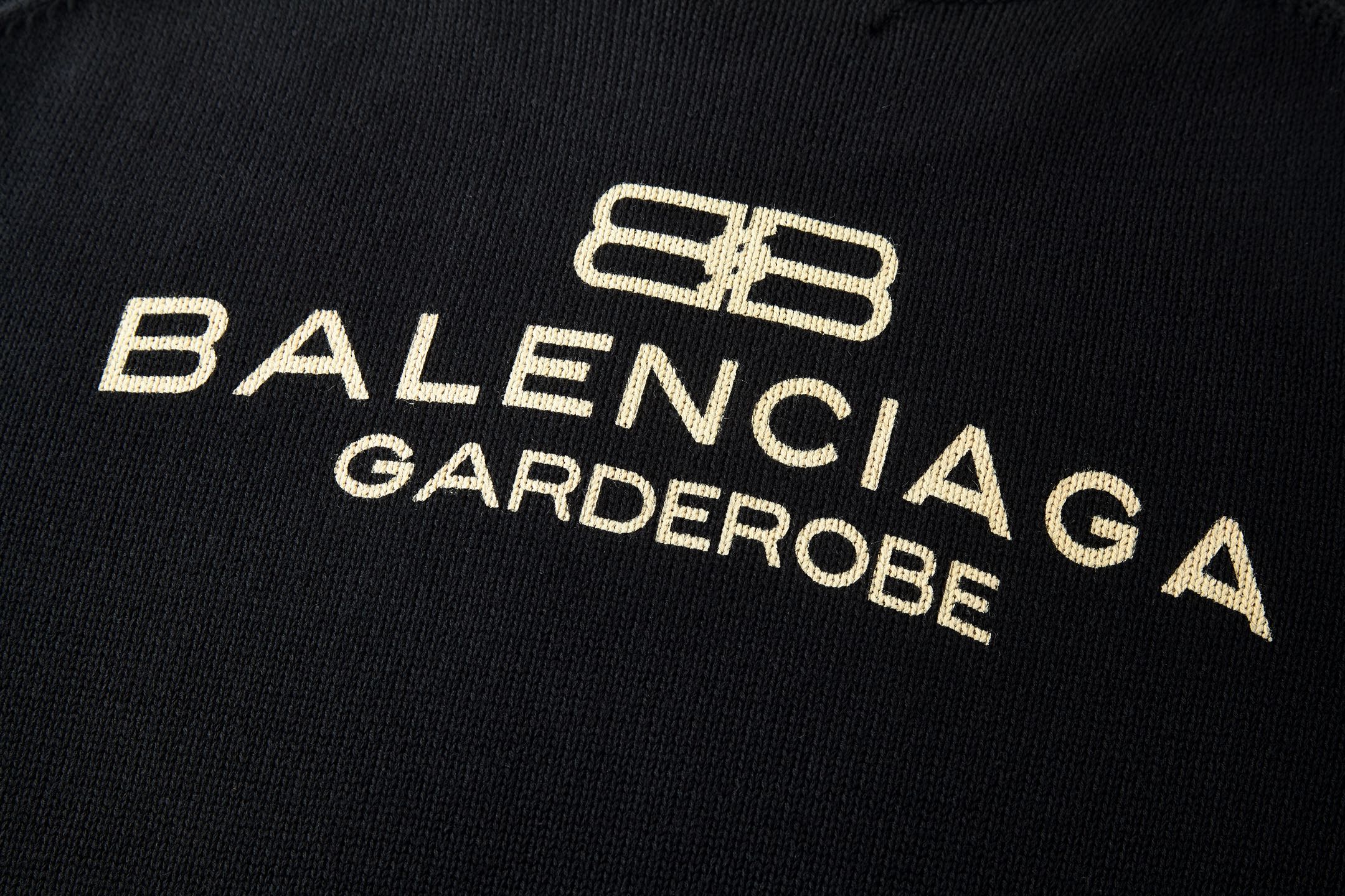Balenciaga 巴黎世家 麦穗字母logo图案针织衫 毛衣 外套 长袖 A5 黑色 
