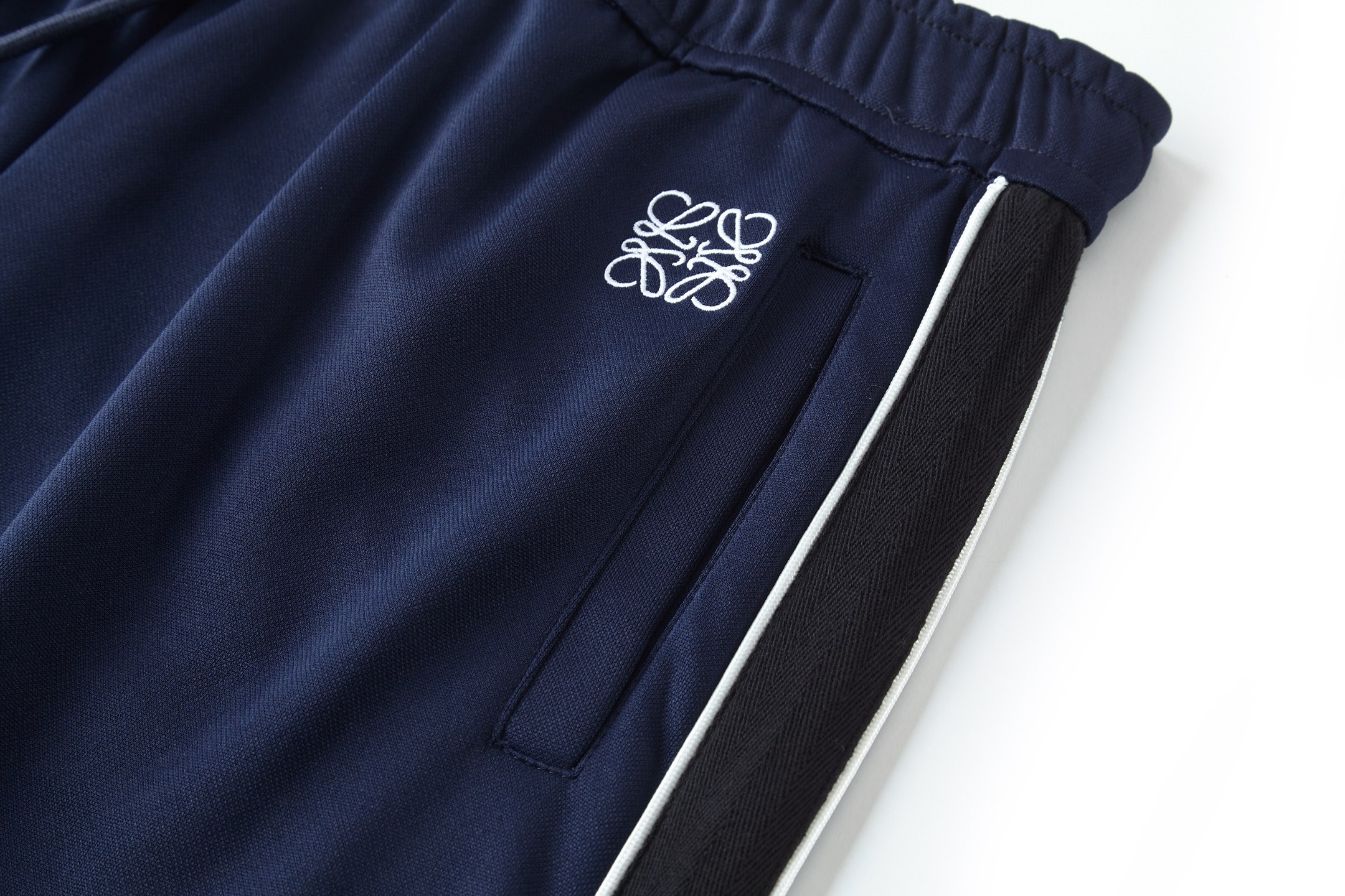 Loewe 罗意威 刺绣字母logo松紧腰休闲运动裤 长裤 裤子 蓝N色 B0 H526Y04X59-9602