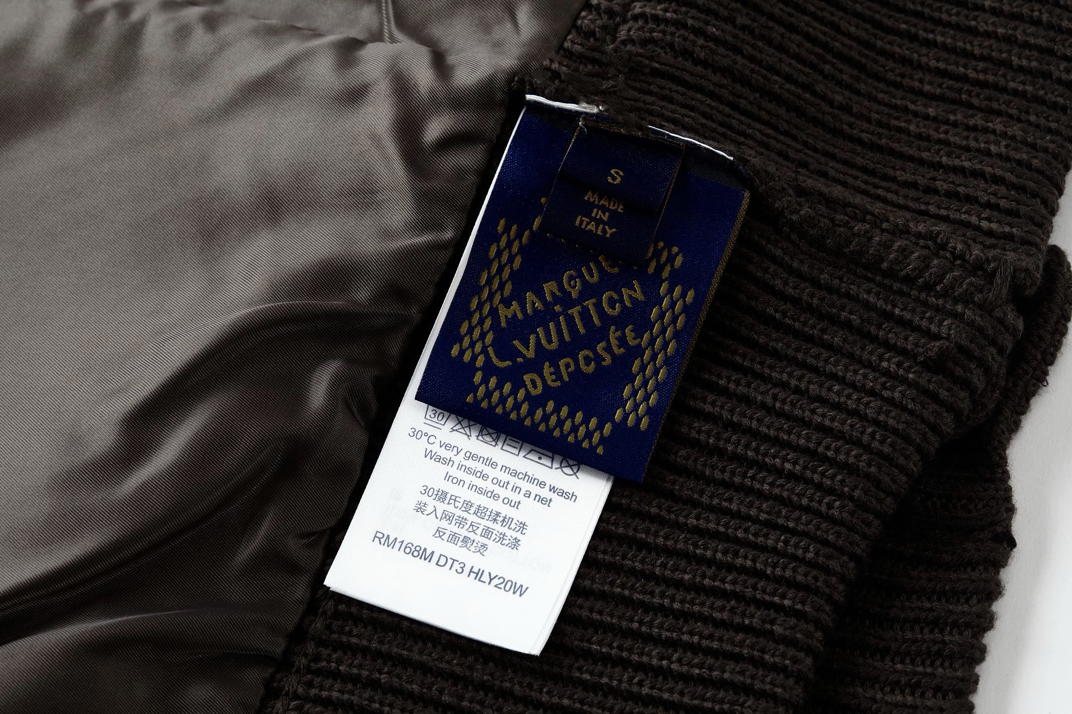 LOUIS VUITTON 路易威登 提花飞行员针织夹克 外套 长袖 棕色 C0 1AHC29