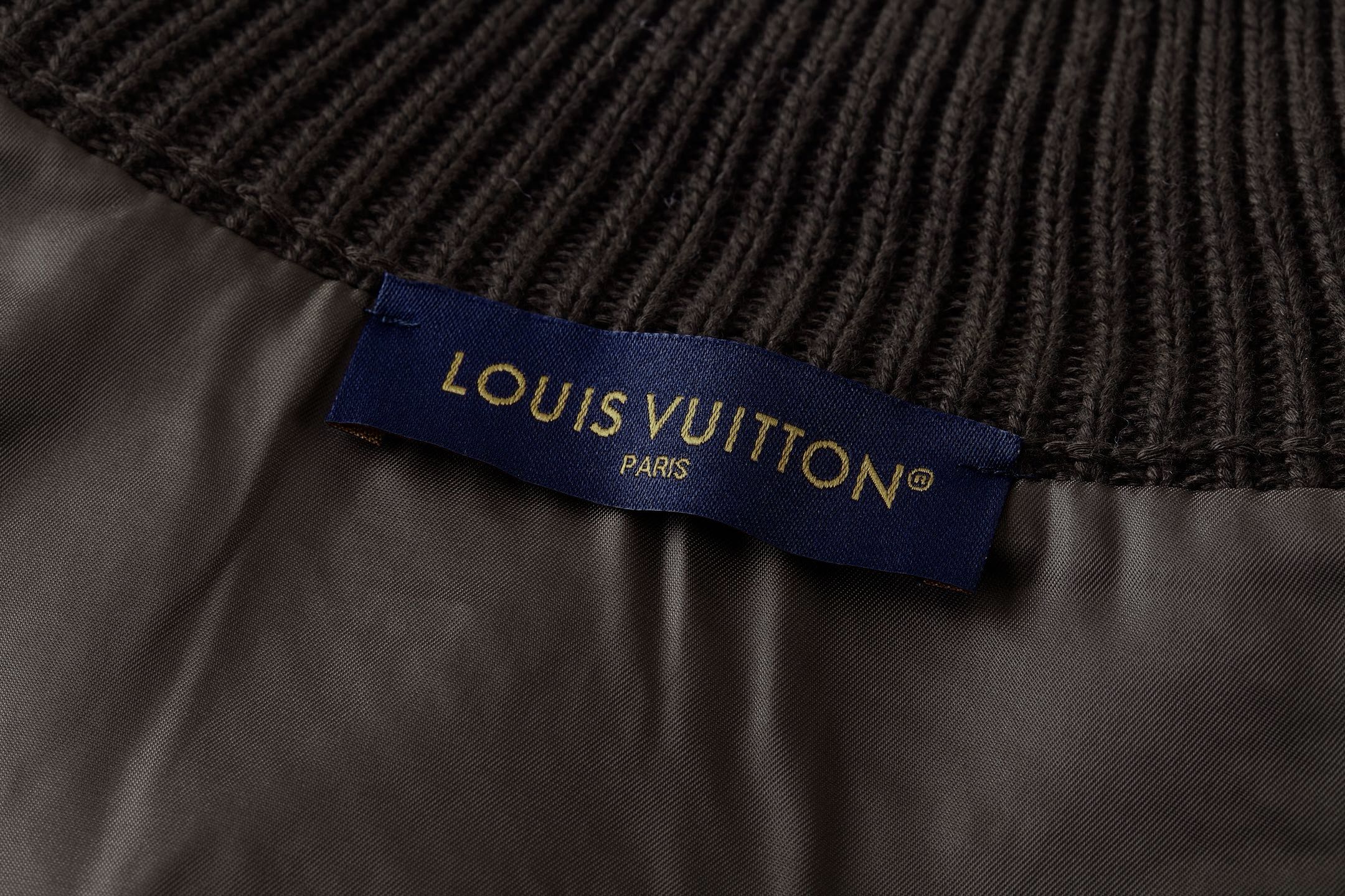 LOUIS VUITTON 路易威登 提花飞行员针织夹克 外套 长袖 棕色 C0 1AHC29
