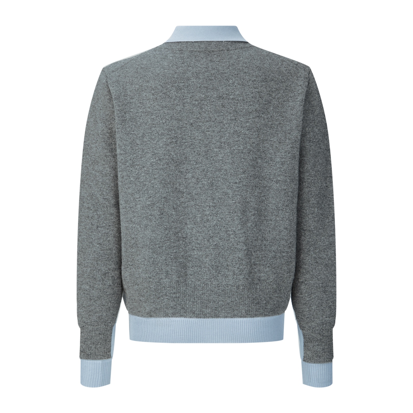 MIU MIU 缪缪 徽标假两件针织Polo领毛衣 长袖 灰色 B0 MMLA61-16ON-F0JQG-S-OOO