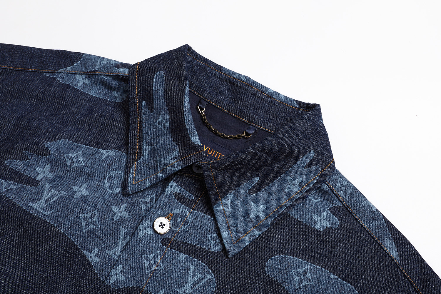 LOUIS VUITTON 路易威登 LV Nigo 联名款 云朵青年布翻领衬衫 短袖 蓝色 A5 1AIMJ6