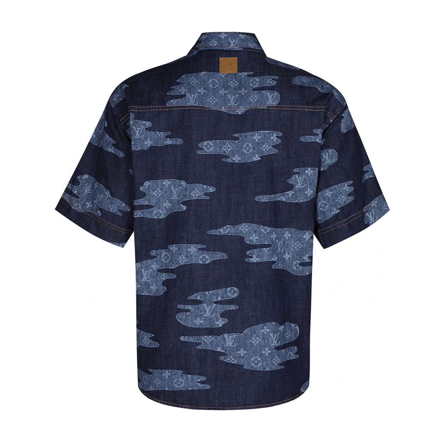 LOUIS VUITTON 路易威登 LV Nigo 联名款 云朵青年布翻领衬衫 短袖 蓝色 A5 1AIMJ6