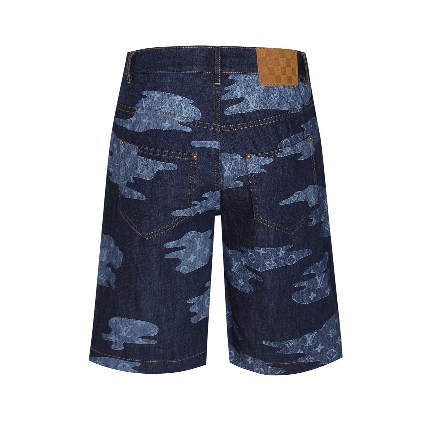 LOUIS VUITTON 路易威登 LV Nigo联名款 云朵青年布牛仔短裤 休闲裤 裤子 蓝色 A5 1AILU3