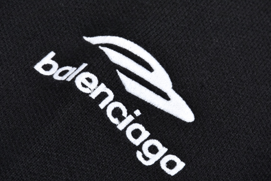 Balenciaga 巴黎世家 滑雪系列3B字母logo图案针织卫衣 毛衣 外套 长袖 白色 黑色 B0 807781T1701-9000