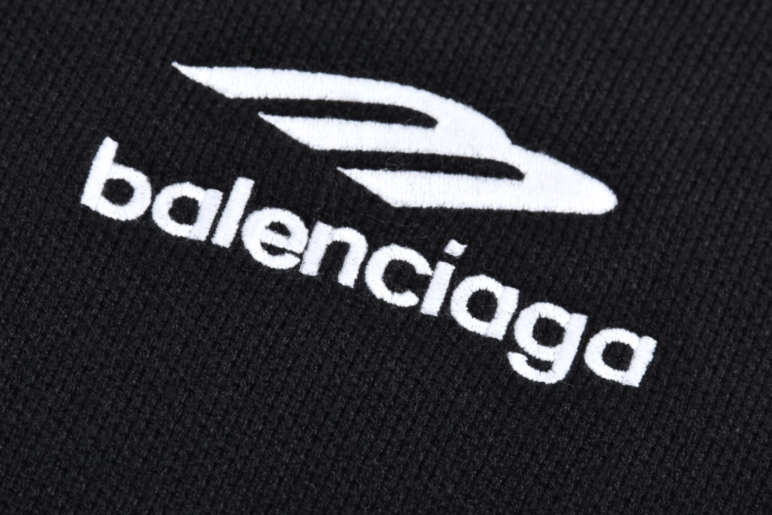 Balenciaga 巴黎世家 滑雪系列3B字母logo图案针织卫衣 毛衣 外套 长袖 白色 黑色 B0 807781T1701-9000
