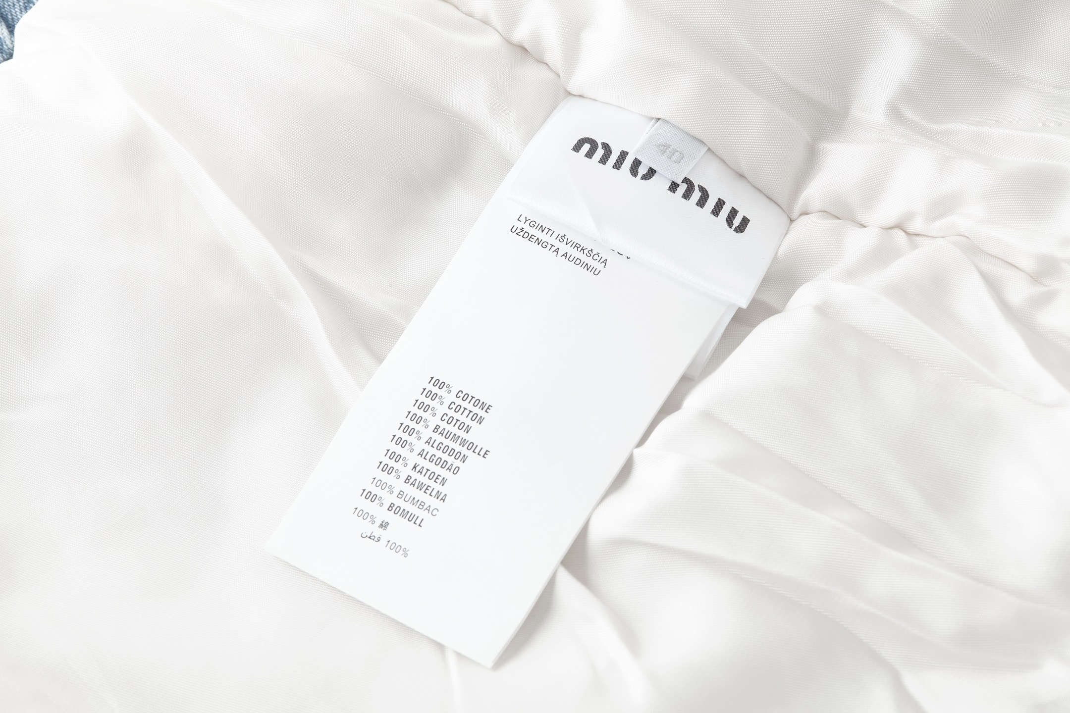 [Copy]MIU MIU 缪缪 logo徽标牛仔洗水蓝棉服 夹克 牛仔外套 长袖 蓝色 C0 GWB221-15Q1-F0013-S-OOO