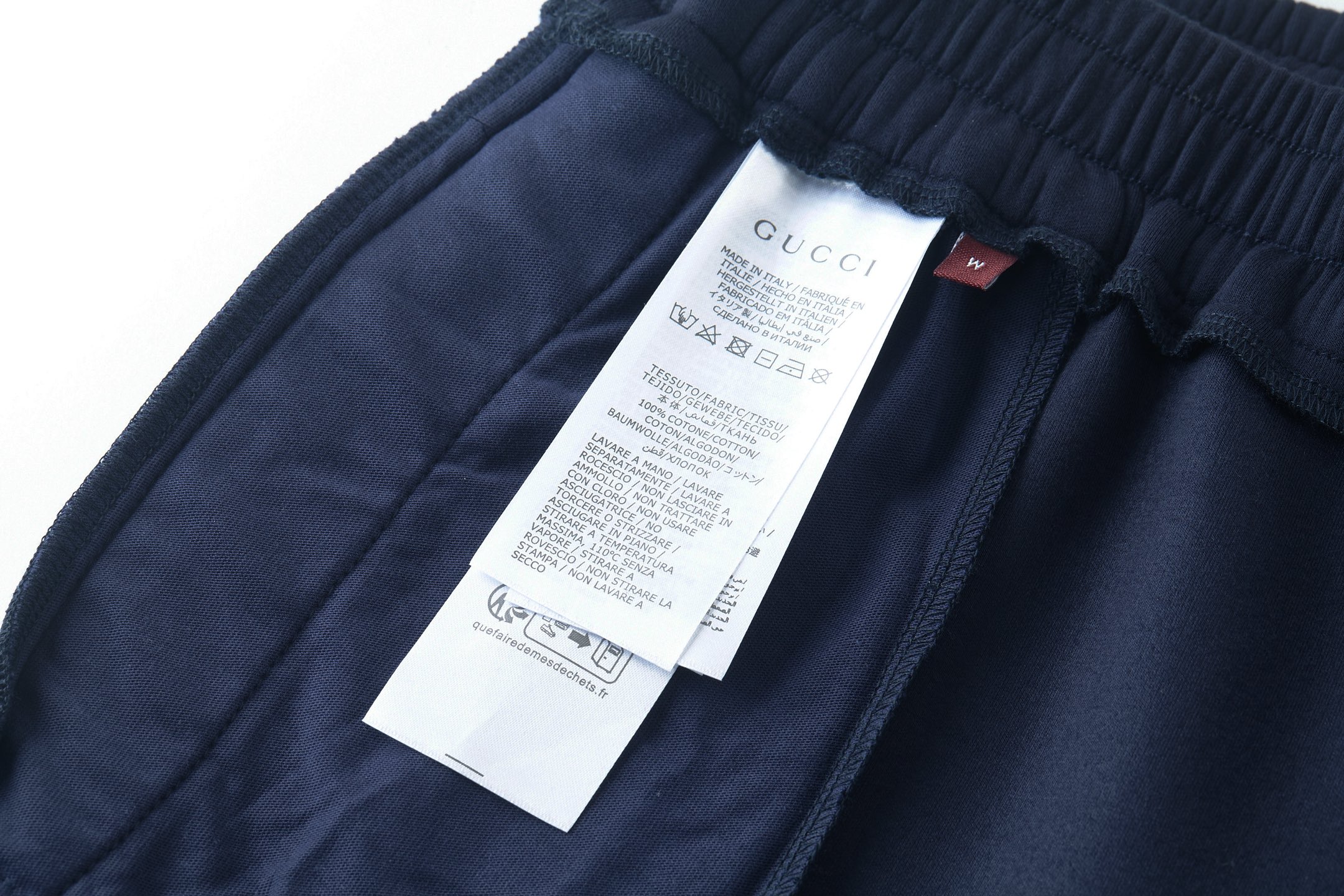 GUCCI 古驰 小刺绣太空棉松紧腰休闲裤 运动裤 长裤 蓝色 A5