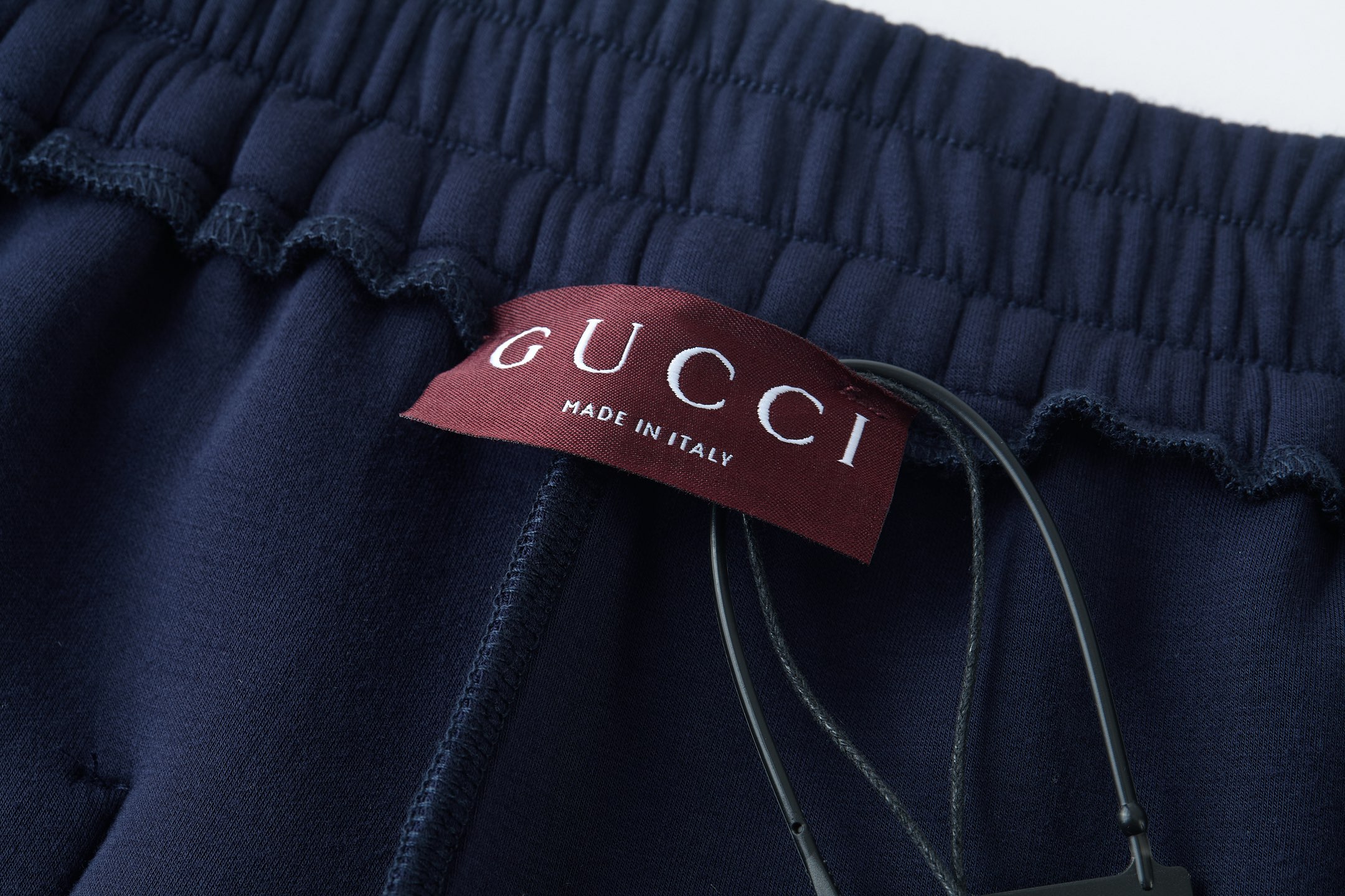 GUCCI 古驰 小刺绣太空棉松紧腰休闲裤 运动裤 长裤 蓝色 A5