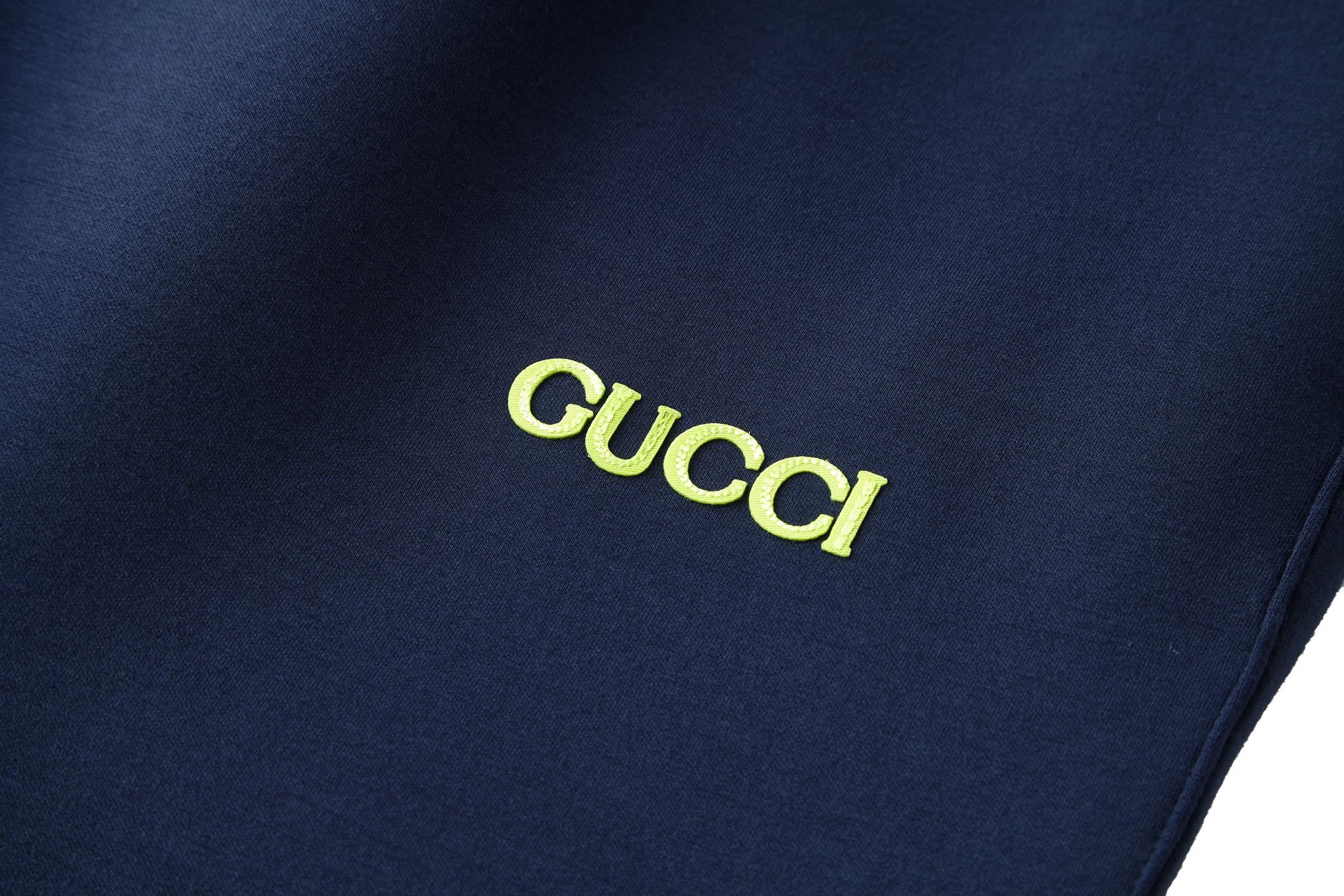 GUCCI 古驰 小刺绣太空棉松紧腰休闲裤 运动裤 长裤 蓝色 A5