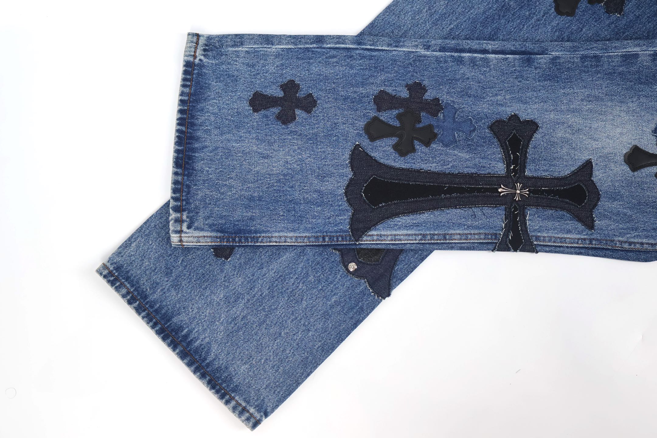 Chrome Hearts 克罗心工装牛仔裤 长裤 休闲裤 黑色 灰色 蓝色 C0