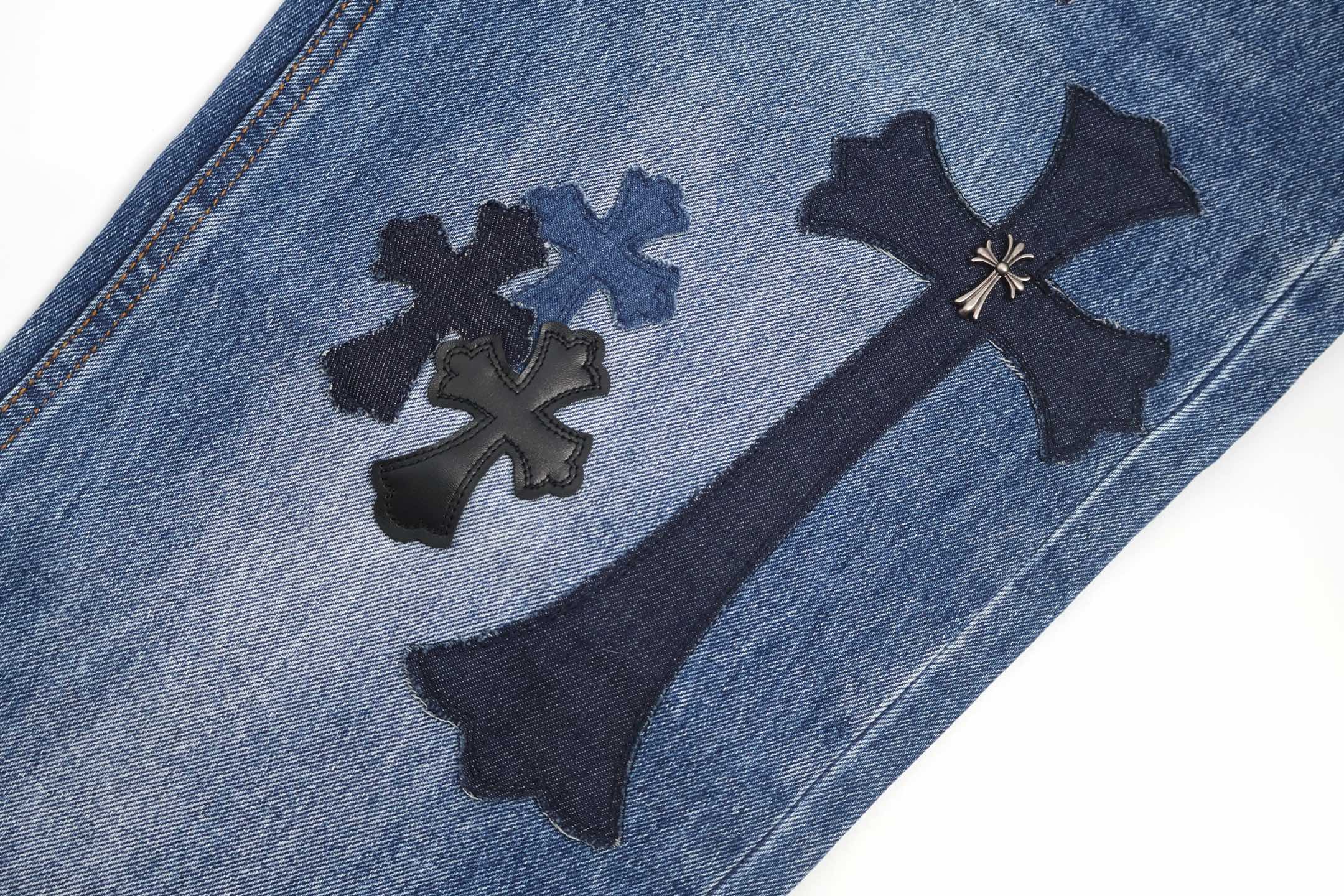 Chrome Hearts 克罗心工装牛仔裤 长裤 休闲裤 黑色 灰色 蓝色 C0