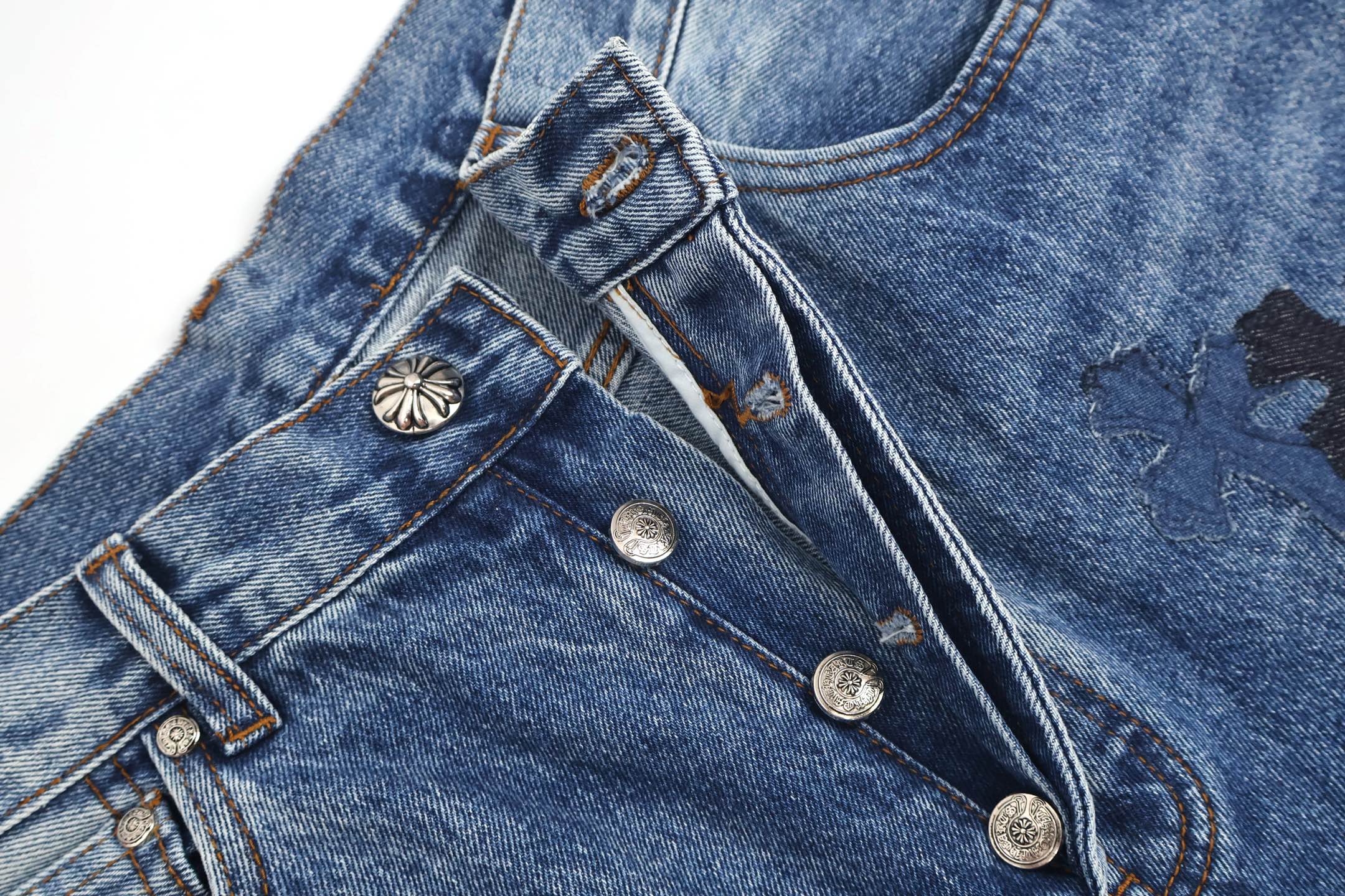 Chrome Hearts 克罗心工装牛仔裤 长裤 休闲裤 黑色 灰色 蓝色 C0