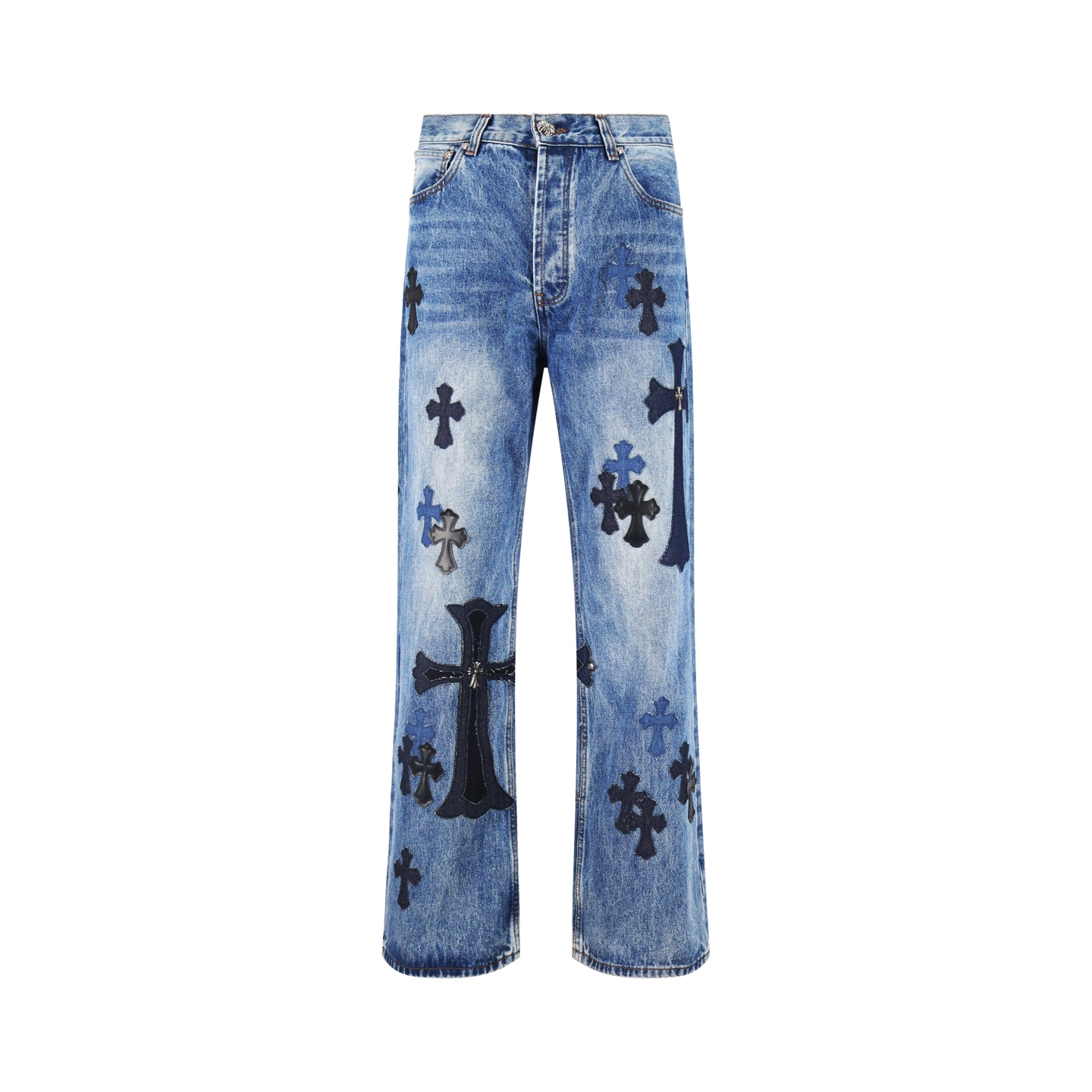 Chrome Hearts 克罗心工装牛仔裤 长裤 休闲裤 黑色 灰色 蓝色 C0