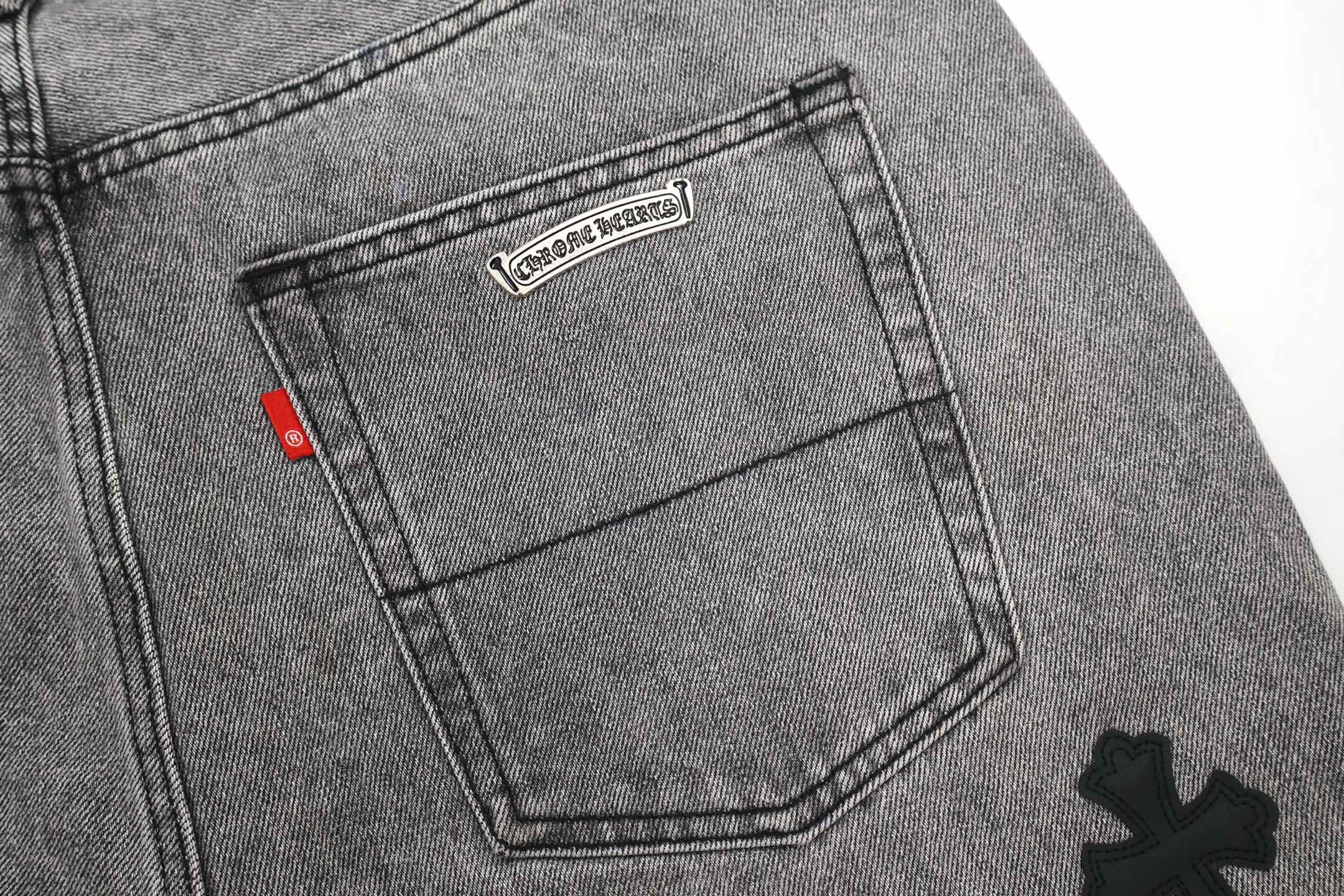 Chrome Hearts 克罗心工装牛仔裤 长裤 休闲裤 黑色 灰色 蓝色 C0