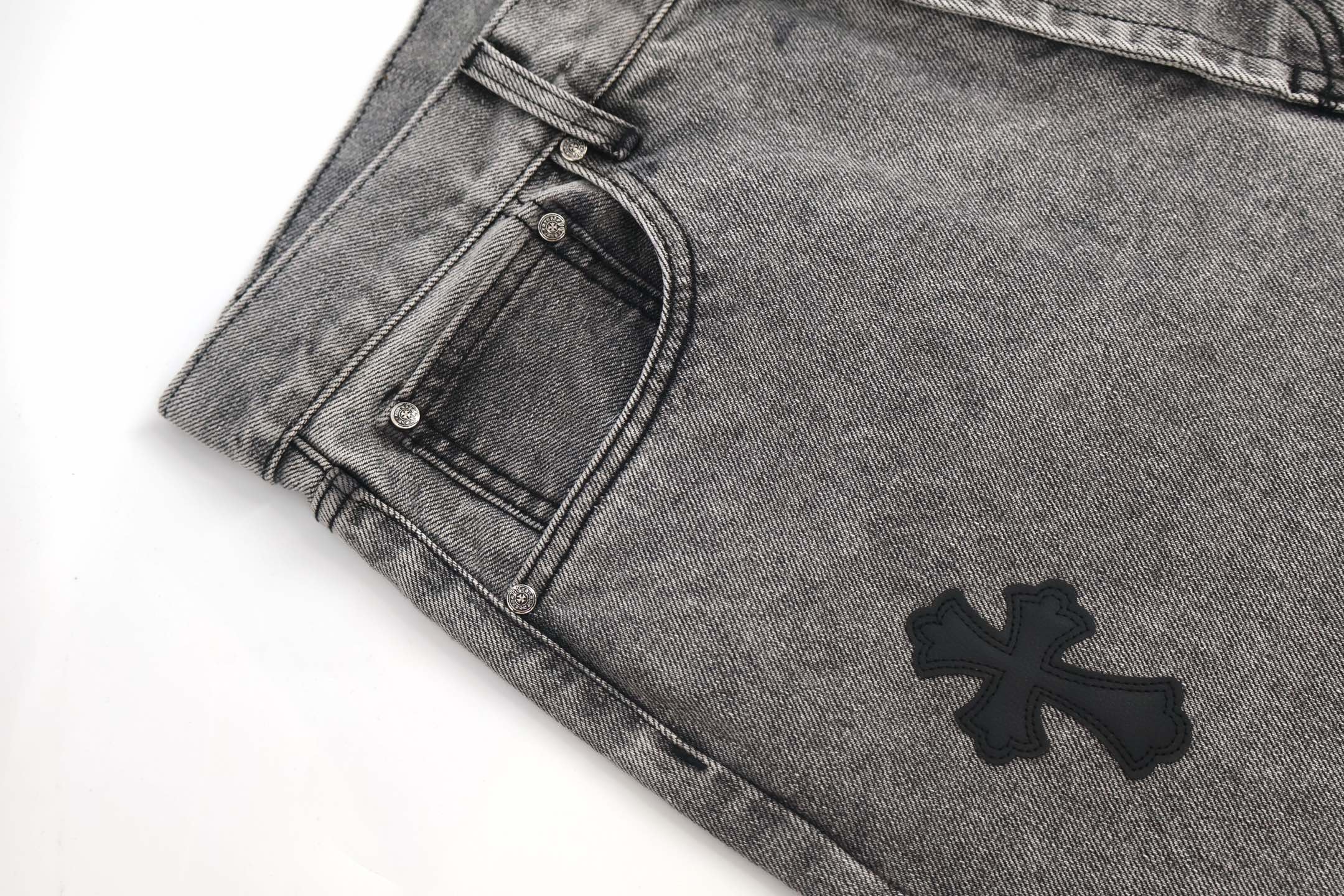 Chrome Hearts 克罗心工装牛仔裤 长裤 休闲裤 黑色 灰色 蓝色 C0