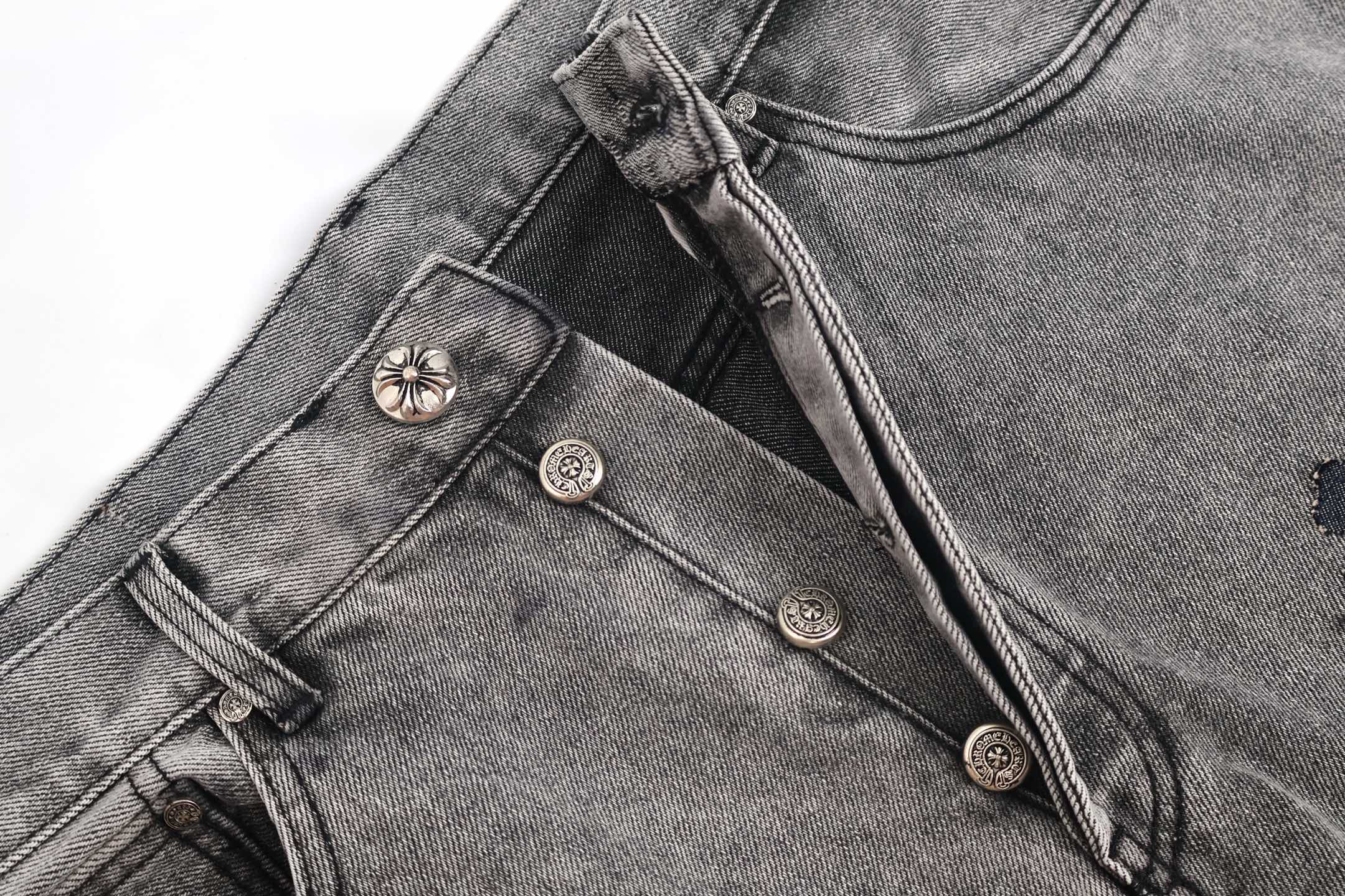 Chrome Hearts 克罗心工装牛仔裤 长裤 休闲裤 黑色 灰色 蓝色 C0
