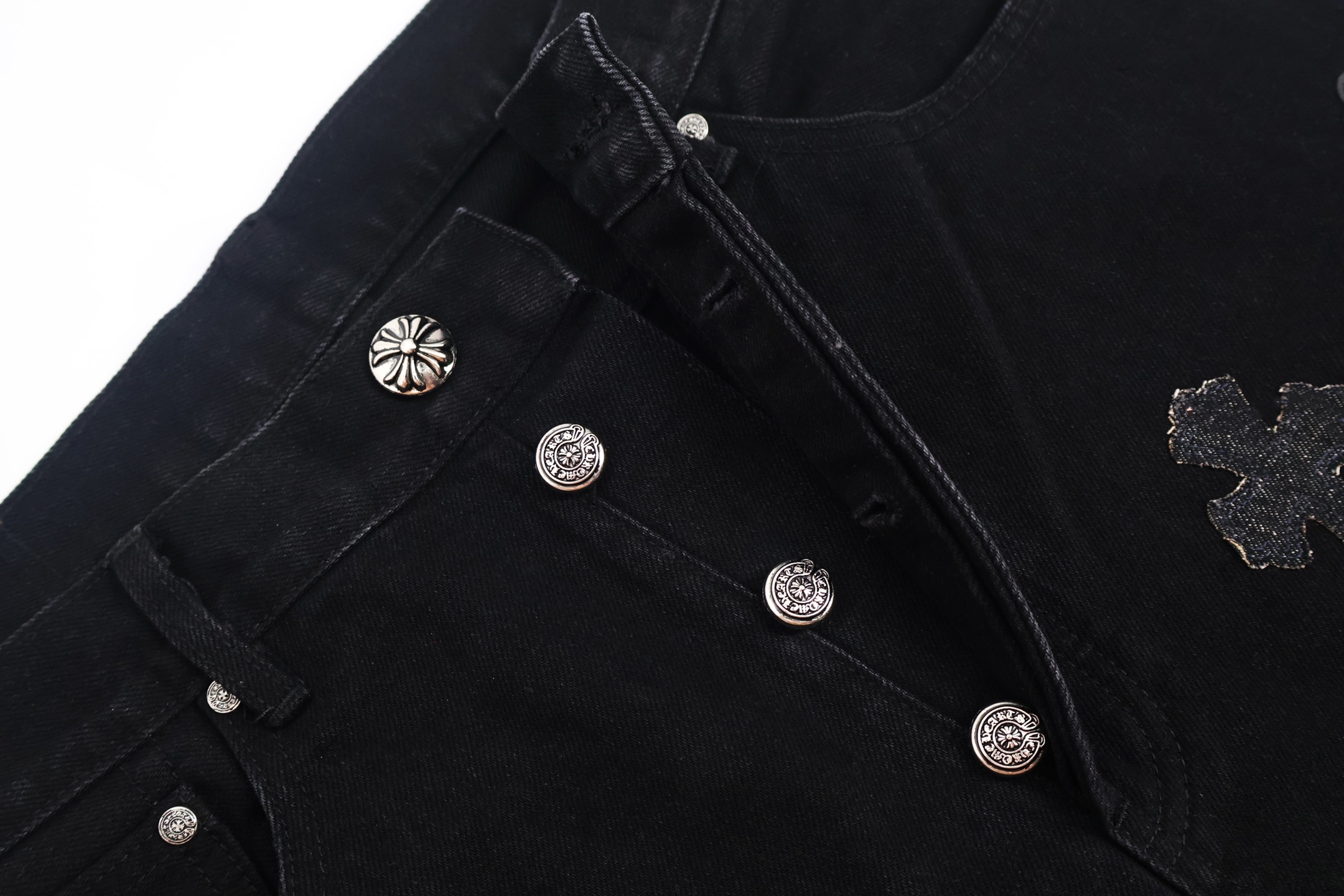 Chrome Hearts 克罗心工装牛仔裤 长裤 休闲裤 黑色 灰色 蓝色 C0