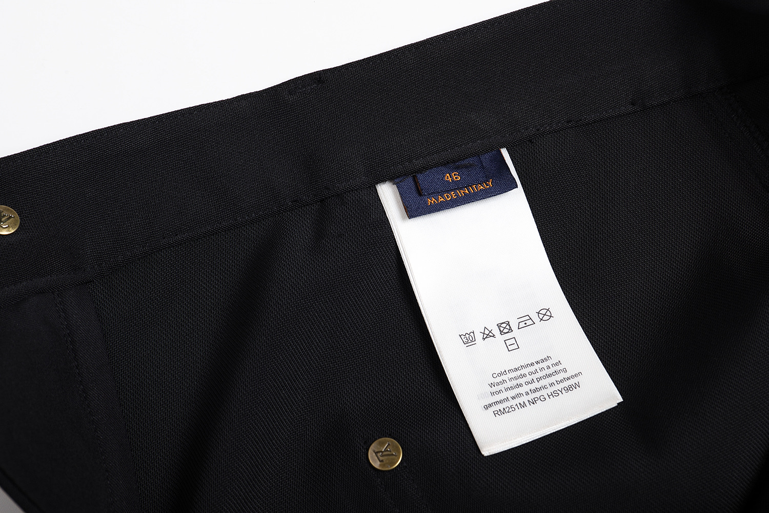 LOUIS VUITTON 路易威登 铆钉侧口袋工装裤 休闲裤 裤子 长裤 黑色 B0