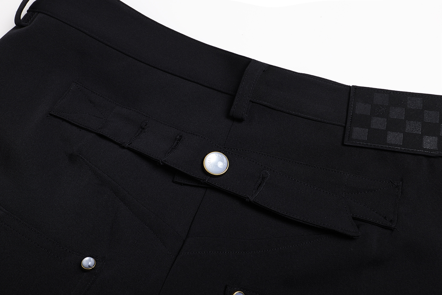 LOUIS VUITTON 路易威登 铆钉侧口袋工装裤 休闲裤 裤子 长裤 黑色 B0