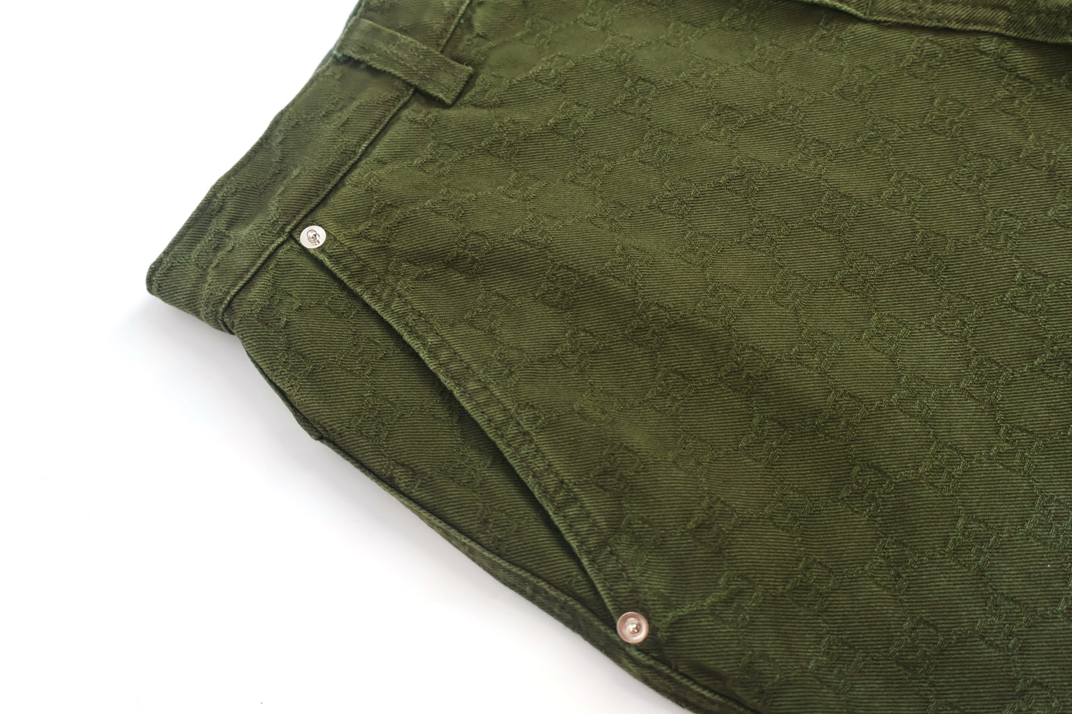 GUGGI 古驰 暗纹提花渐变牛仔裤 短裤 裤子 五分裤 绿色 B0 832377-XDDBB-3058