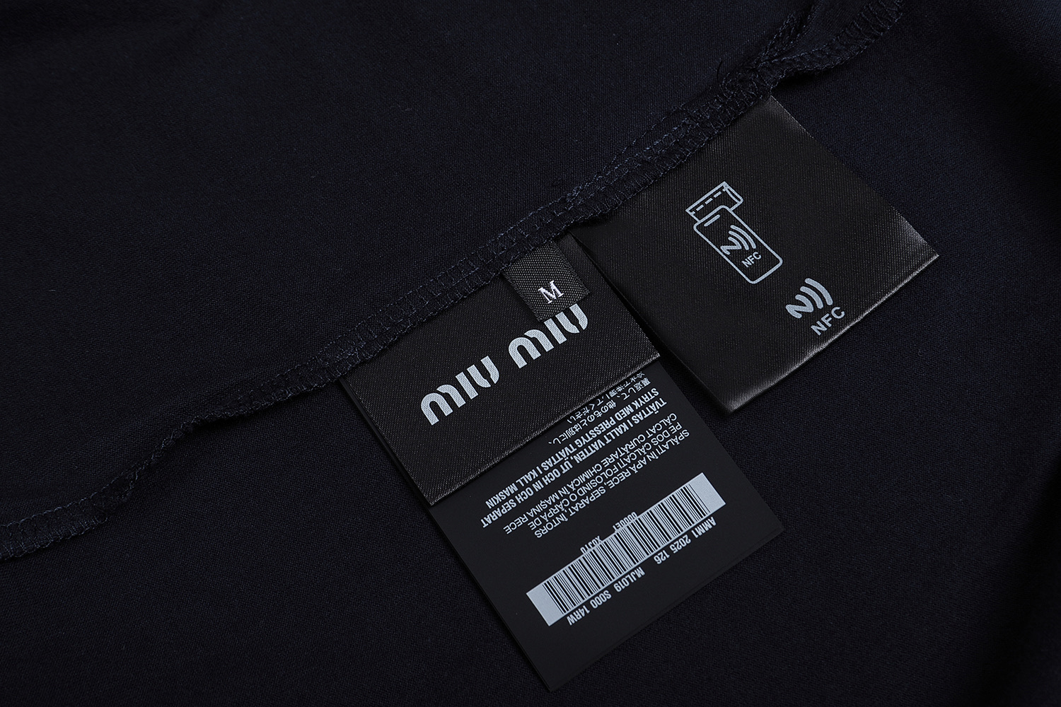 MIU MIU 缪缪 刺绣logoT恤 打底衫 卫衣 长袖 藏蓝色 A5 MJL087-1610-F0008-SOOO