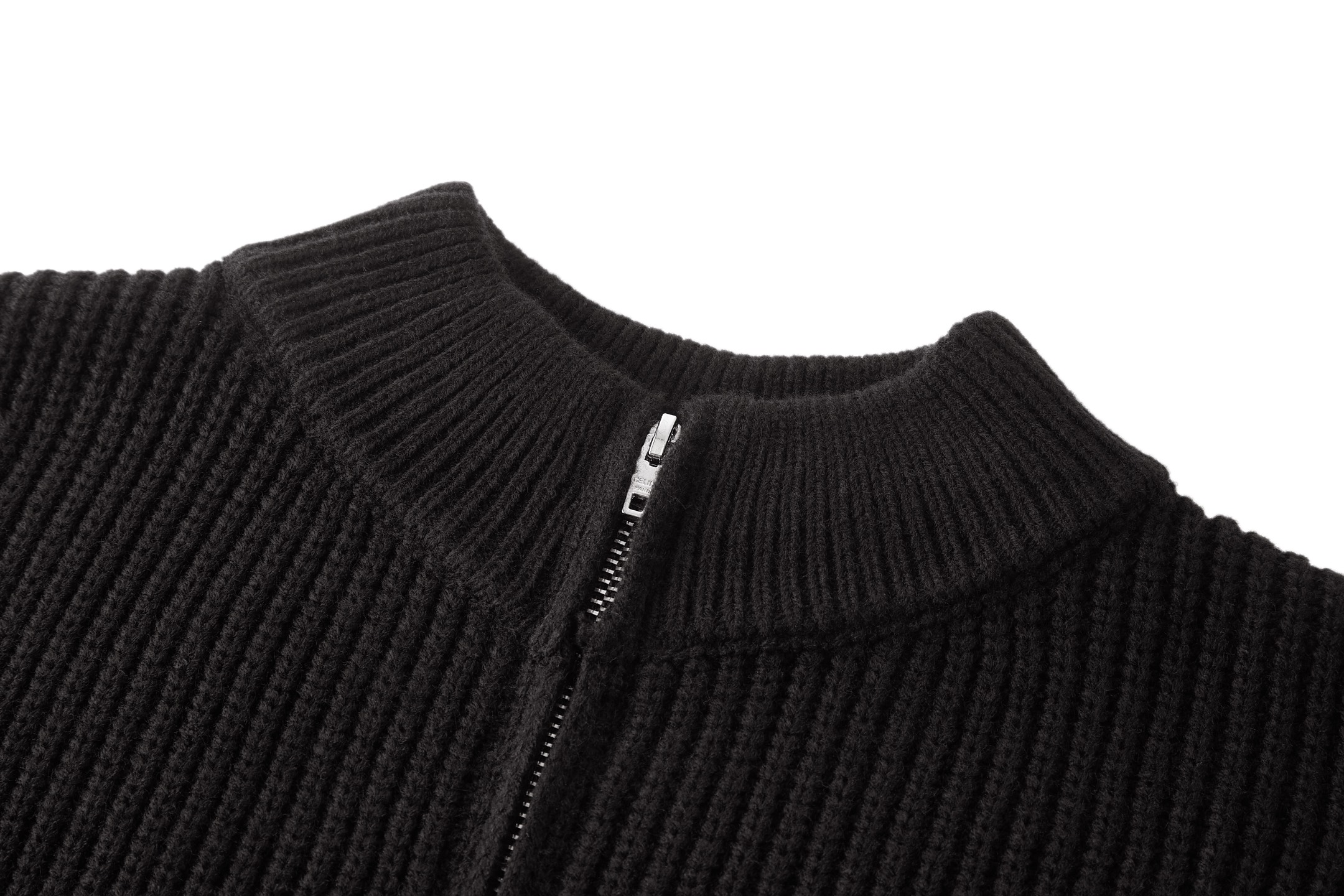 CELINE 赛琳 凯旋门刺绣拉链立领毛衣 外套 长袖 黑色 B0 