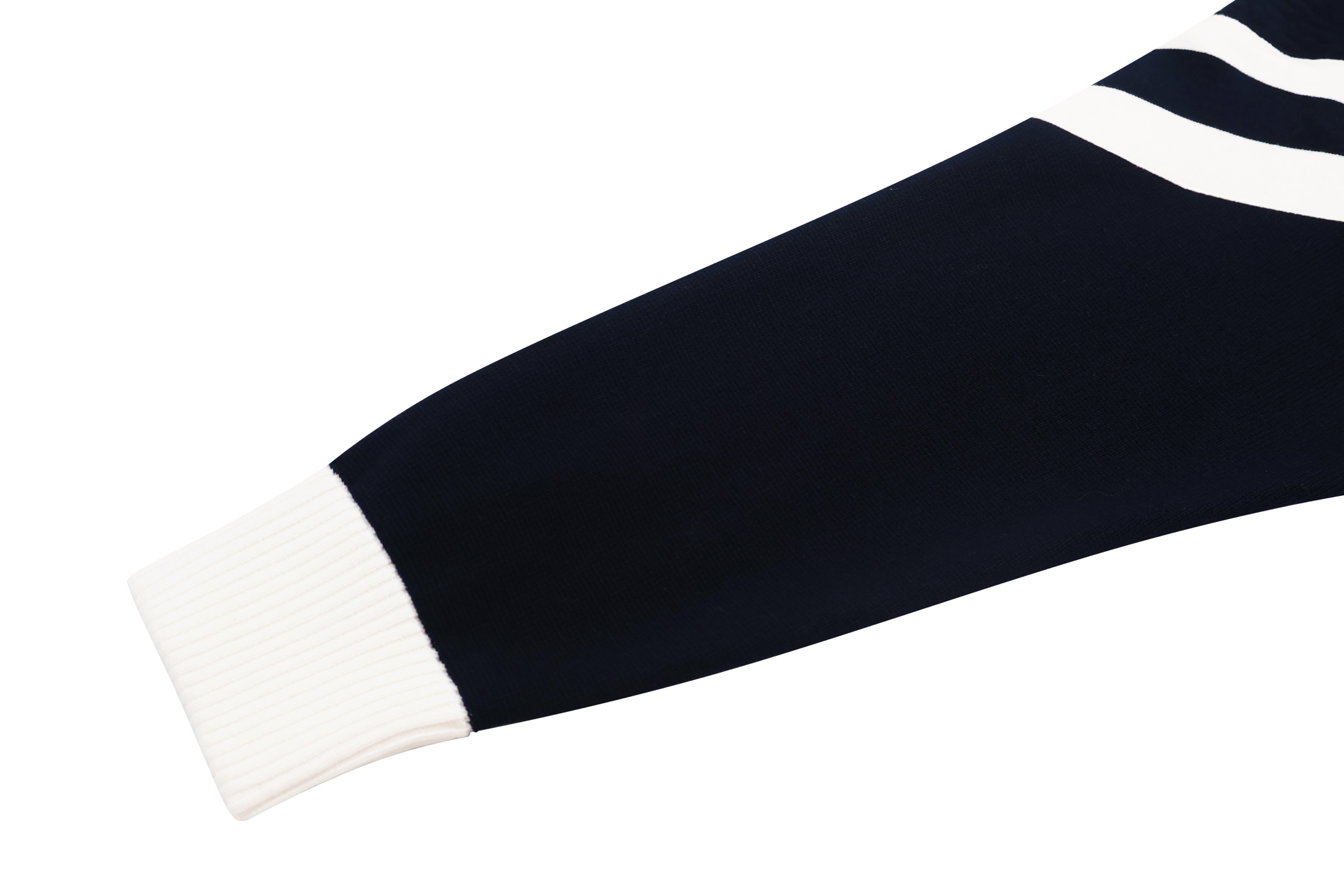 LOUIS VUITTON 路易威登 拼色条纹立领拉链针织外套 夹克 长袖 白色 藏蓝色 1AFQP