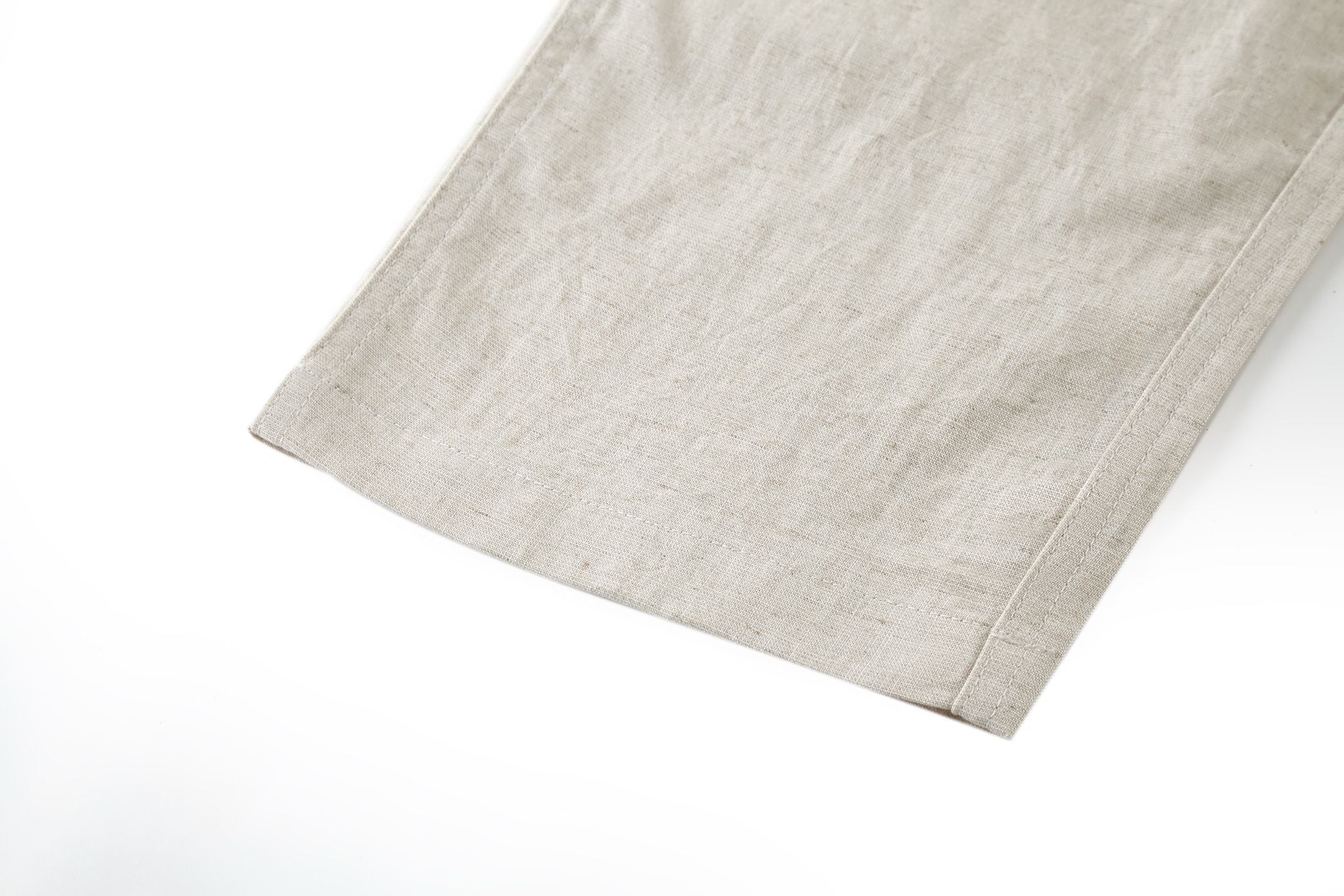 PRADA 普拉达 口袋钢标棉麻长裤 休闲裤 裤子 米白色 B0