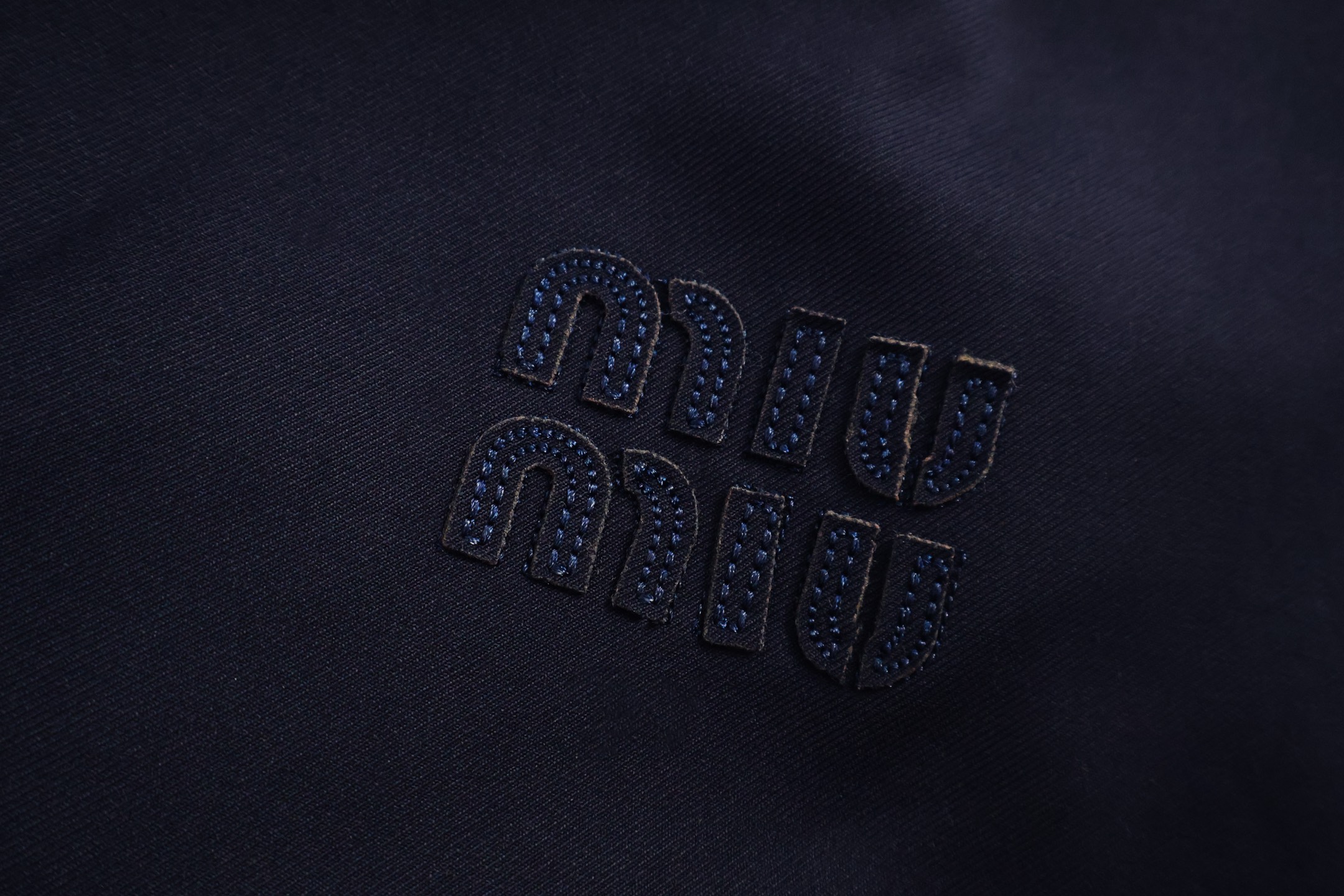 MIU MIU 缪缪 假两件格纹袖西装外套 长袖 藏蓝色 C0 MH1972-11AD-F0008-S-OOO