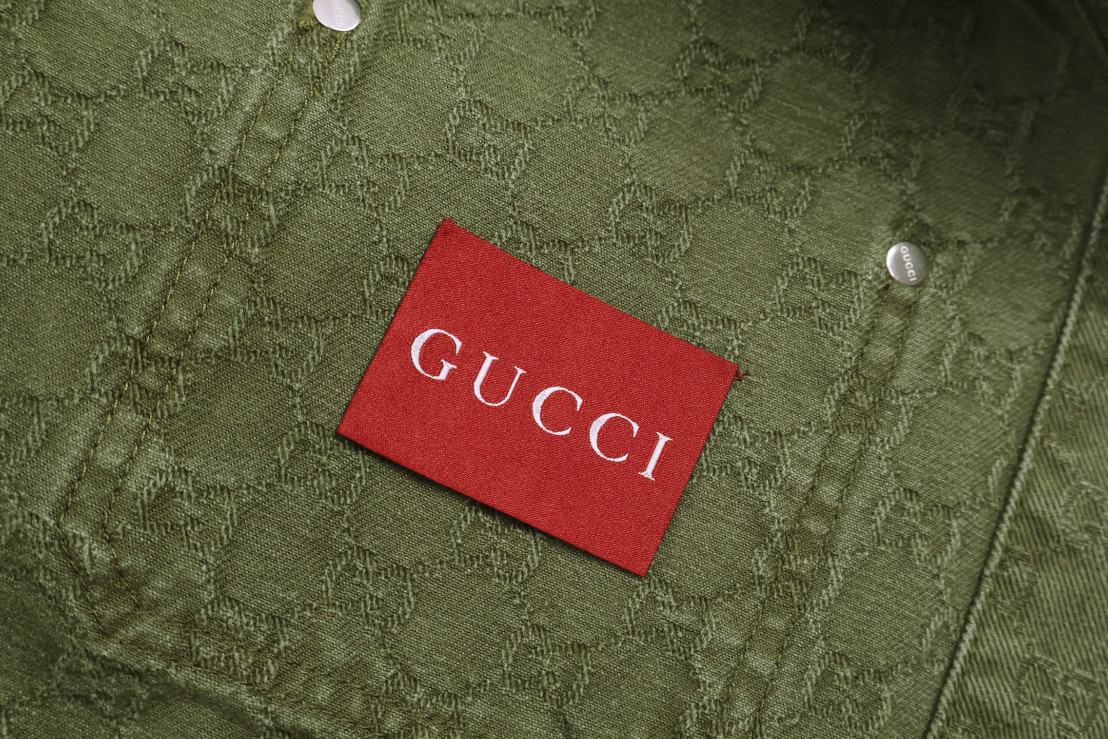 GUCCl 古驰 暗纹提花渐变牛仔外套 夹克 长袖 绿色 C0 828126-XDDBB-3058