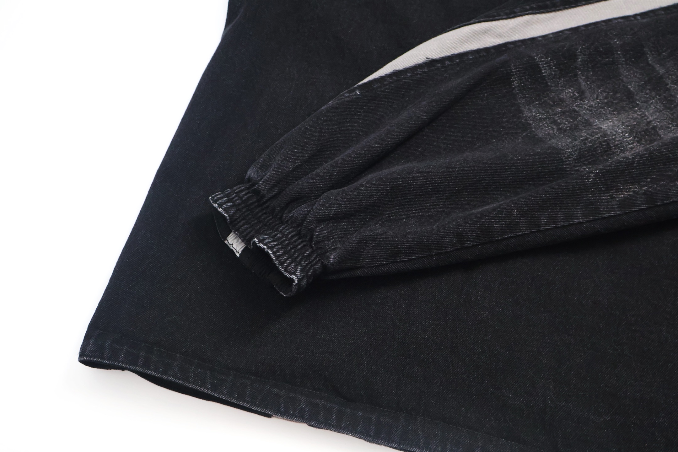 Balenciaga 巴黎世家 双面两穿拼接牛仔外套 夹克 冲锋衣 长袖 黑色 C0