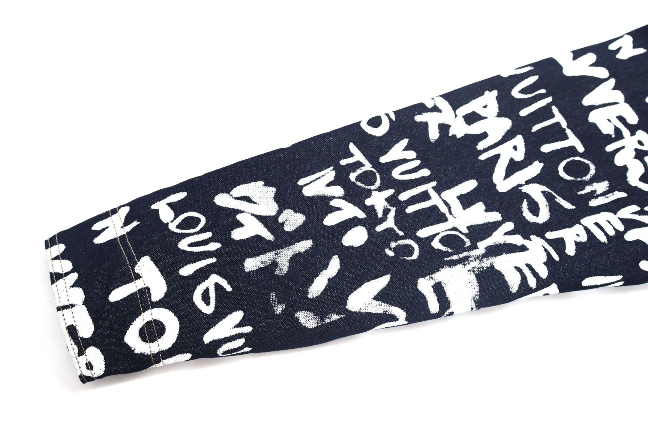 LOUIS VUITTON 路易威登 Nigo联名款 涂鸦无领棉服 牛仔外套 夹克 长袖 C0 1AILLM