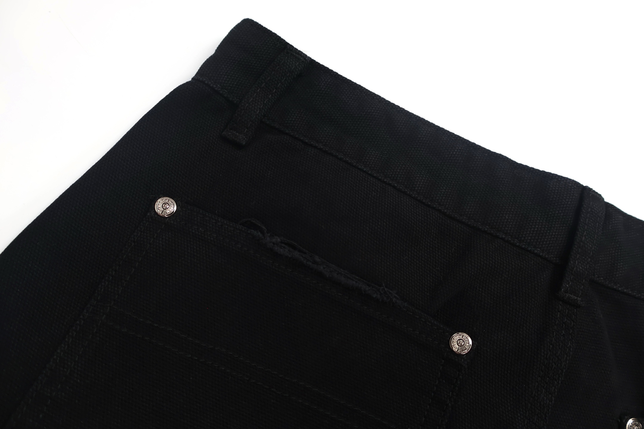 Chrome Hearts 克罗心 贴皮十字架牛仔短裤 五分裤 休闲裤 黑色 B0