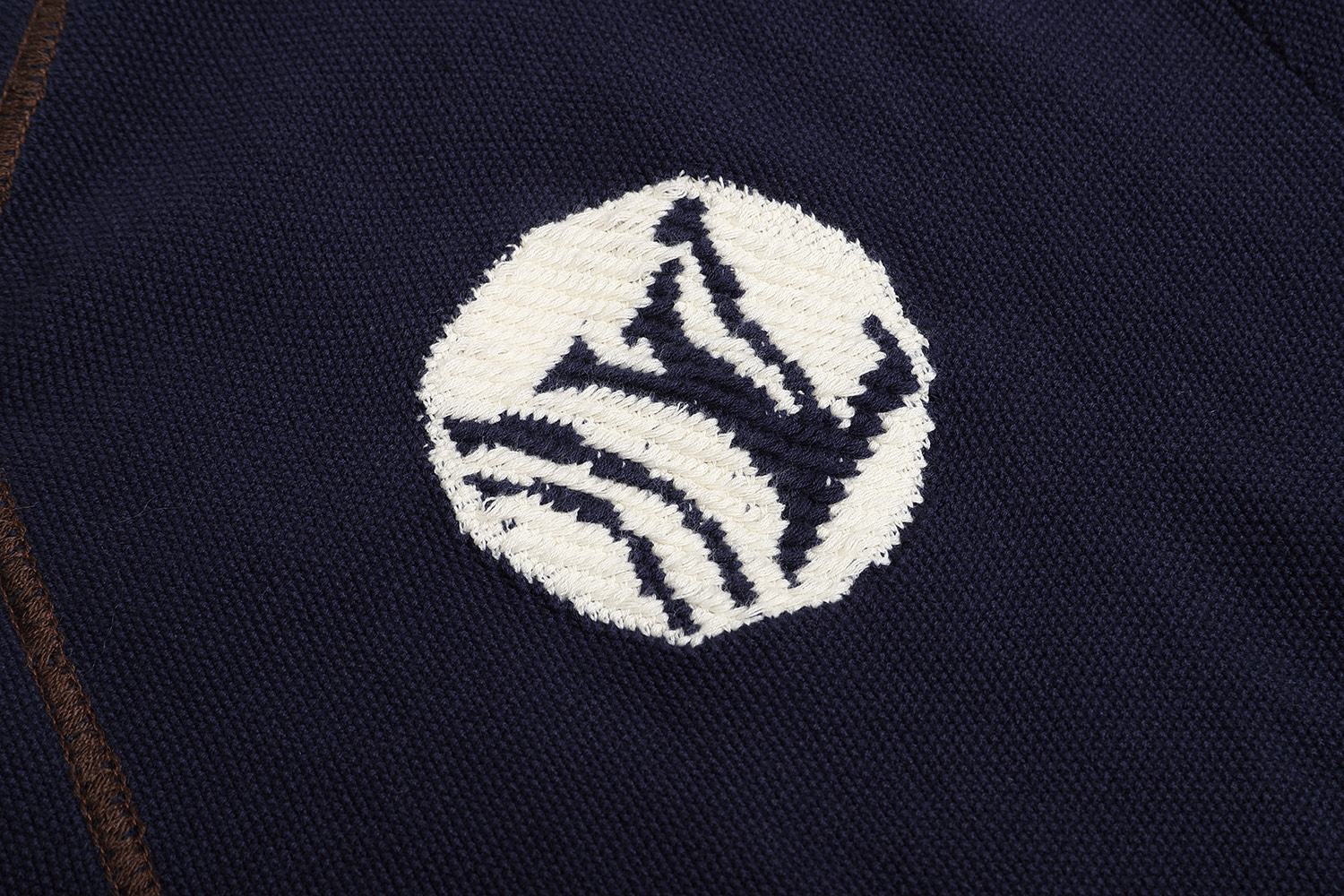 LOUIS VUITTON 路易威登 LV Nigo 联名款 针织提花V领棒球衫 短袖 外套 藏蓝色 B0 1AIMCQ