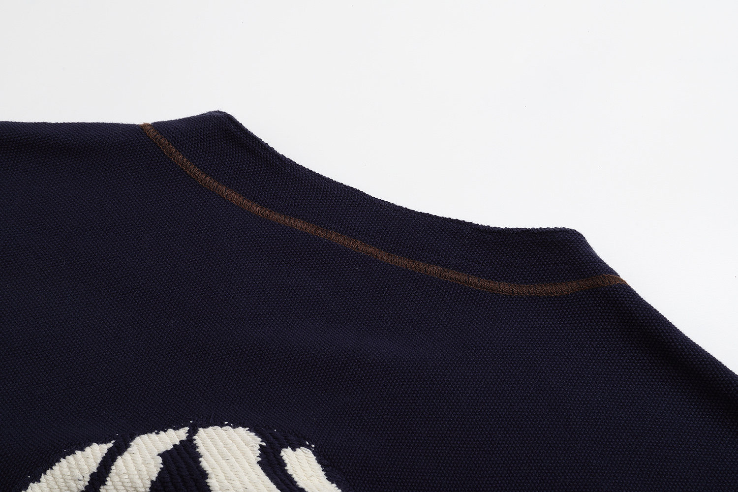 LOUIS VUITTON 路易威登 LV Nigo 联名款 针织提花V领棒球衫 短袖 外套 藏蓝色 B0 1AIMCQ