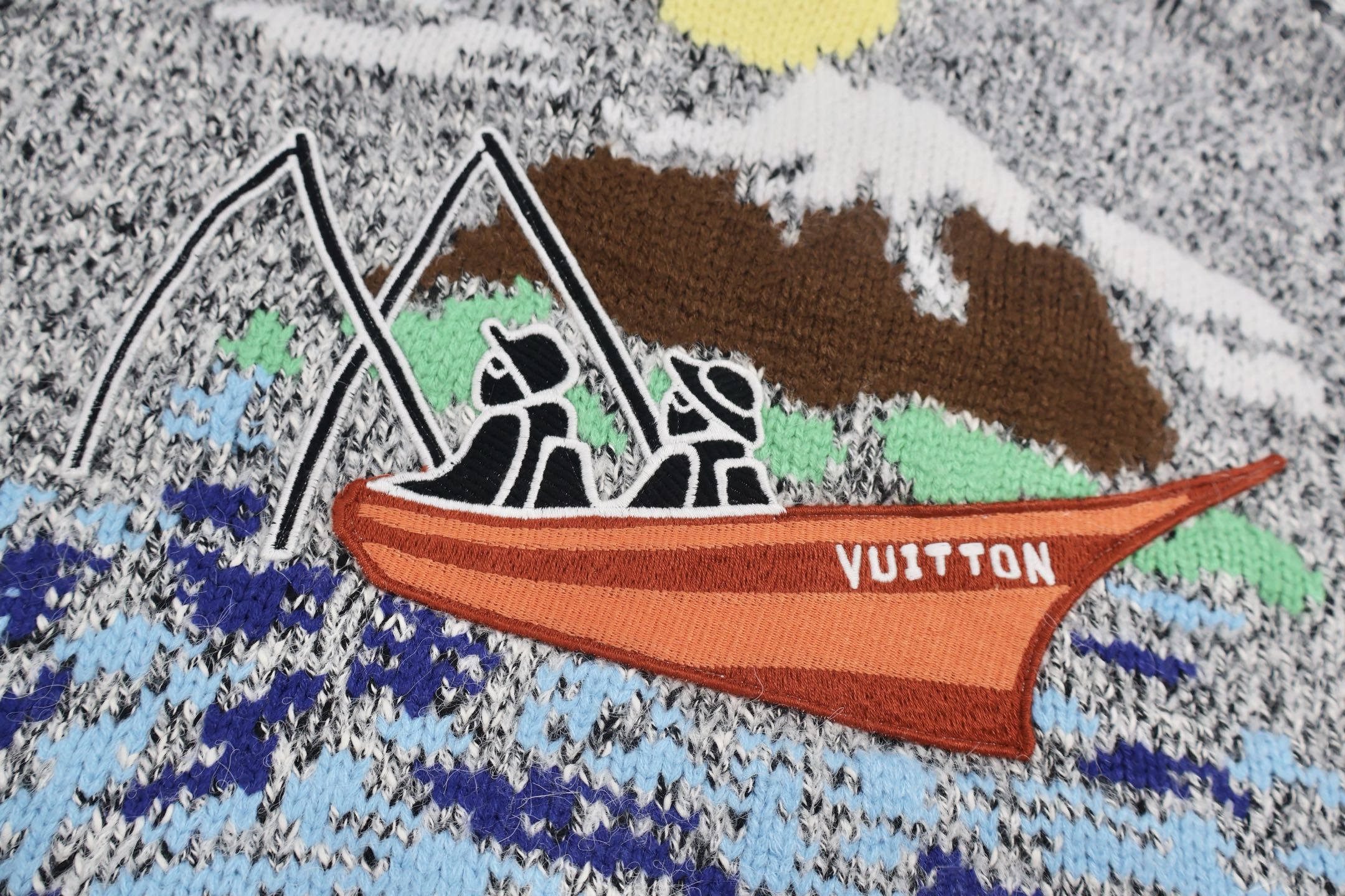 LOUIS VUITTON 路易威登 Nigo联名款 钓鱼针拉链 毛衣 外套 花灰色 C0 1AIMCY