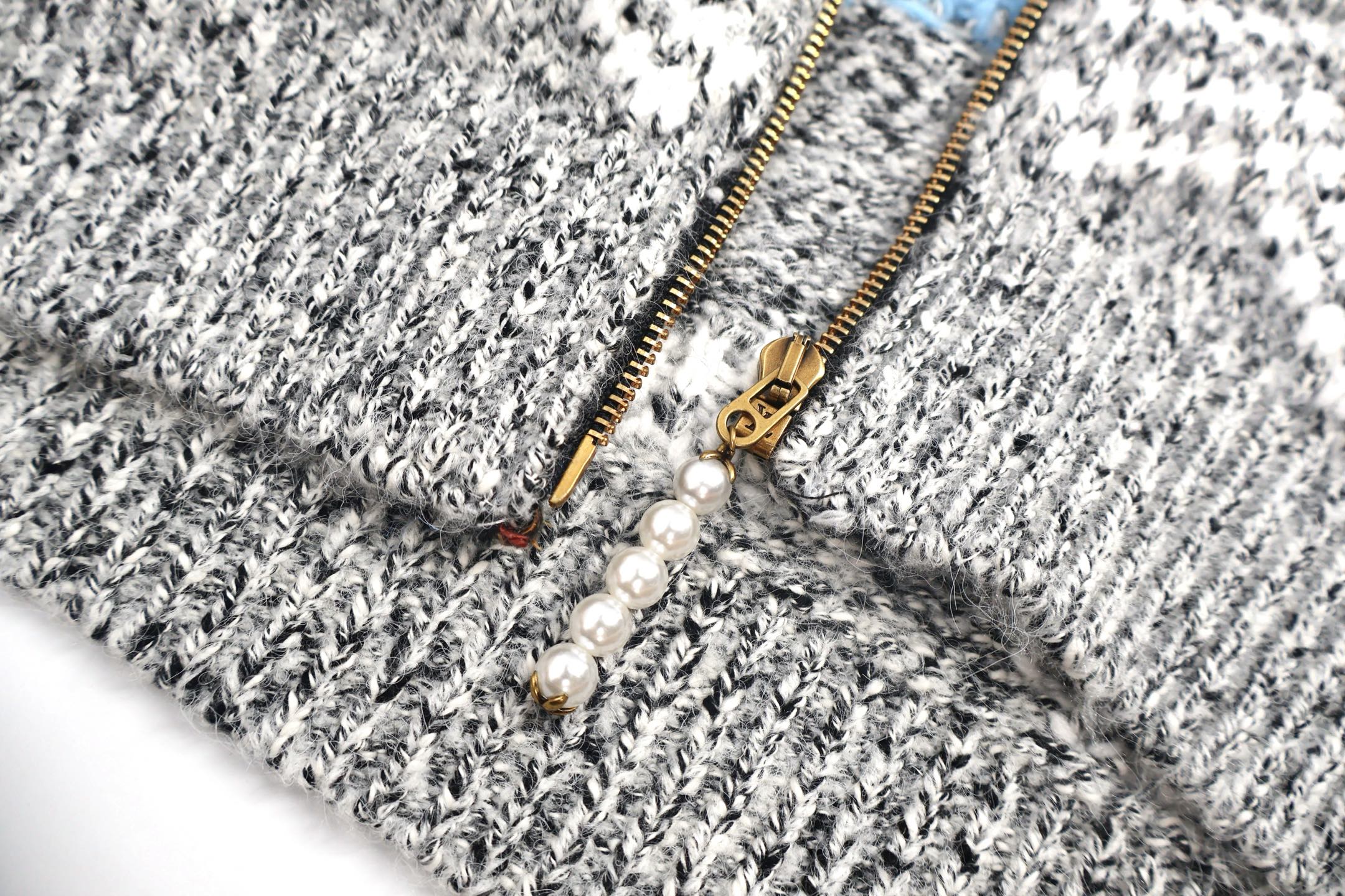 LOUIS VUITTON 路易威登 Nigo联名款 钓鱼针拉链 毛衣 外套 花灰色 C0 1AIMCY