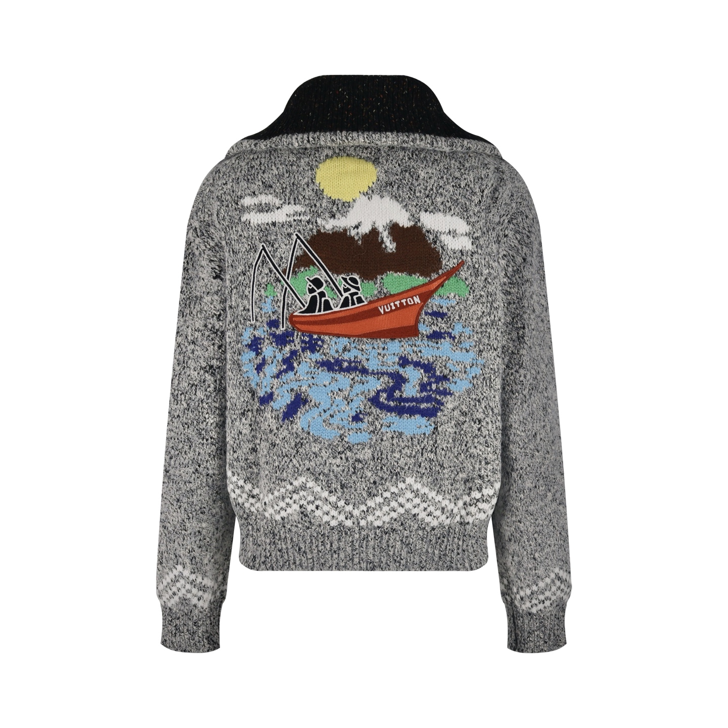 LOUIS VUITTON 路易威登 Nigo联名款 钓鱼针拉链 毛衣 外套 花灰色 C0 1AIMCY