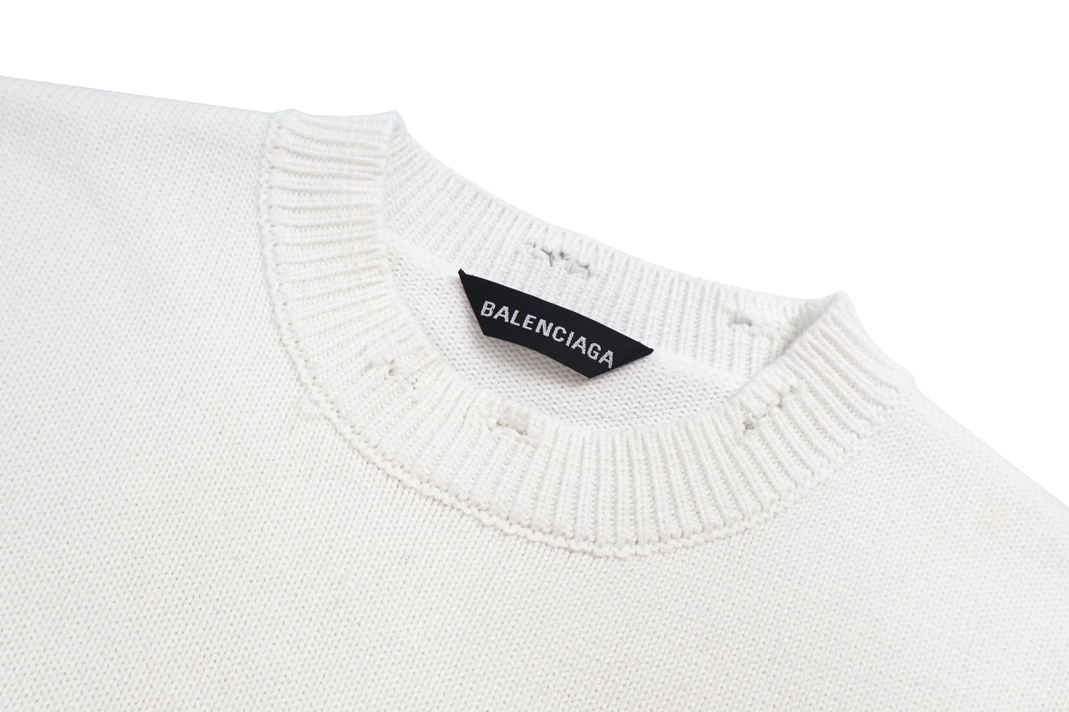 Balenciaga 巴黎世家 圆环立体章仔毛衣 外套 长袖 白色 B0 809099T33381300